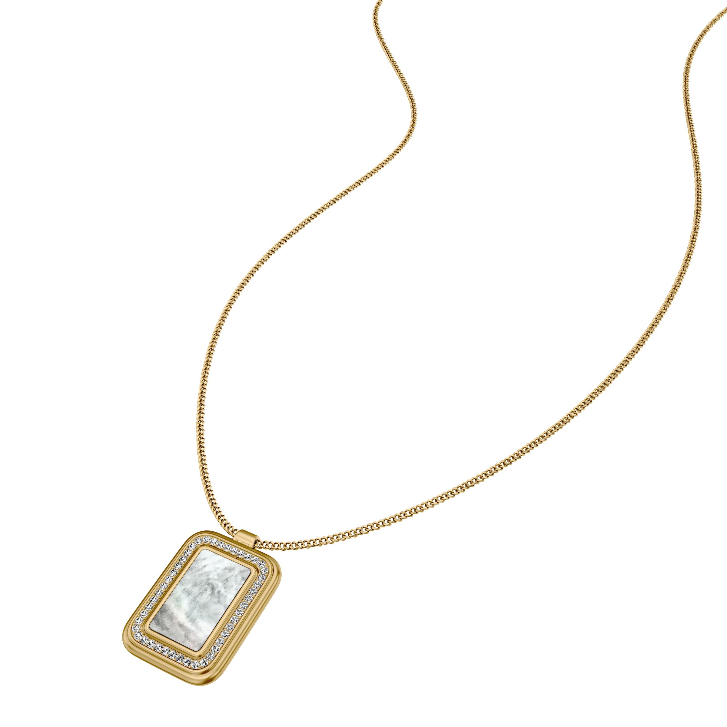 Fossil Kette mit Anhänger »Raquel« mit Glasstein - mit Perlmutt