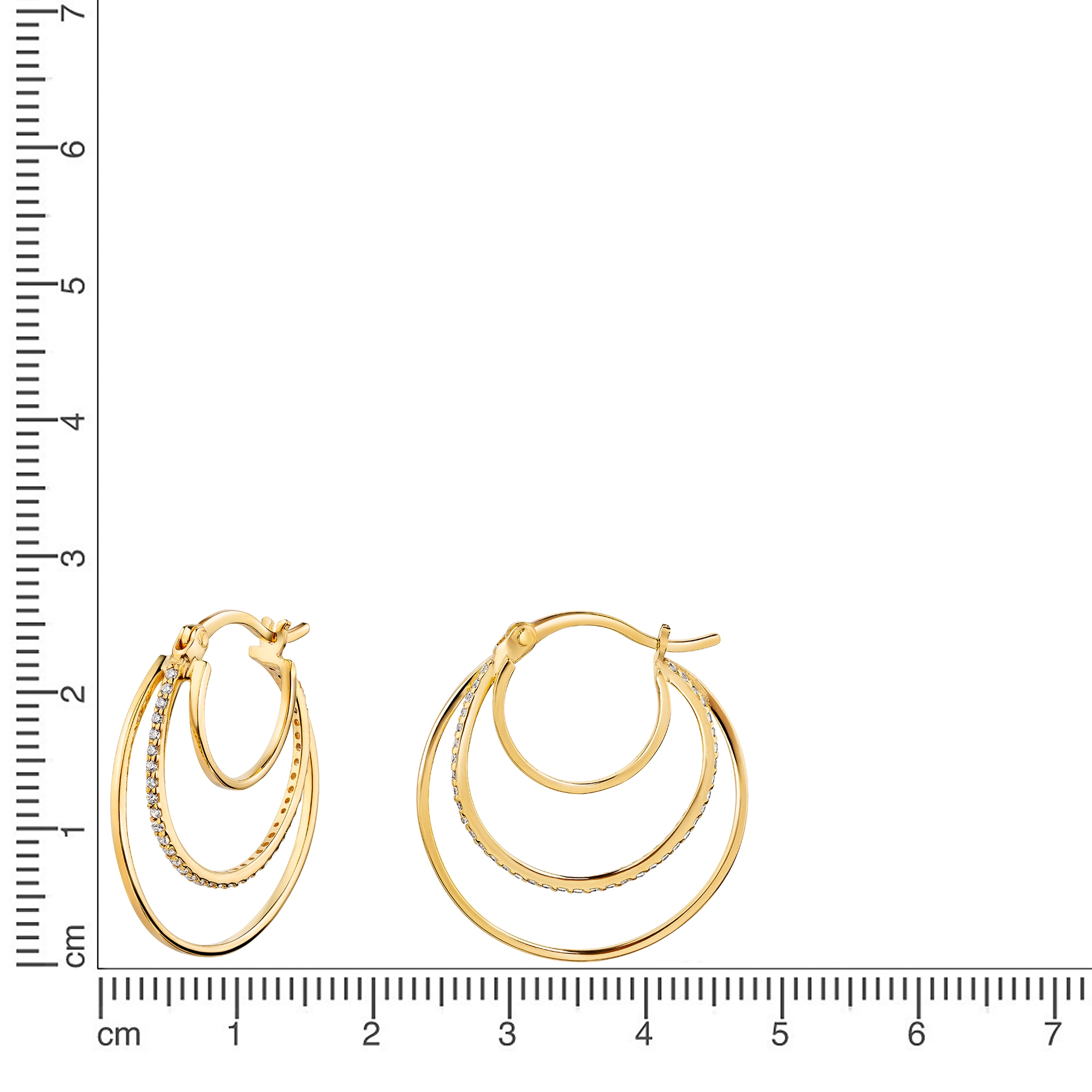 Firetti Paar Creolen »Schmuck Geschenk Silber 925 Ohrschmuck Ohrringe Layering« mit Zirkonia (synth.)