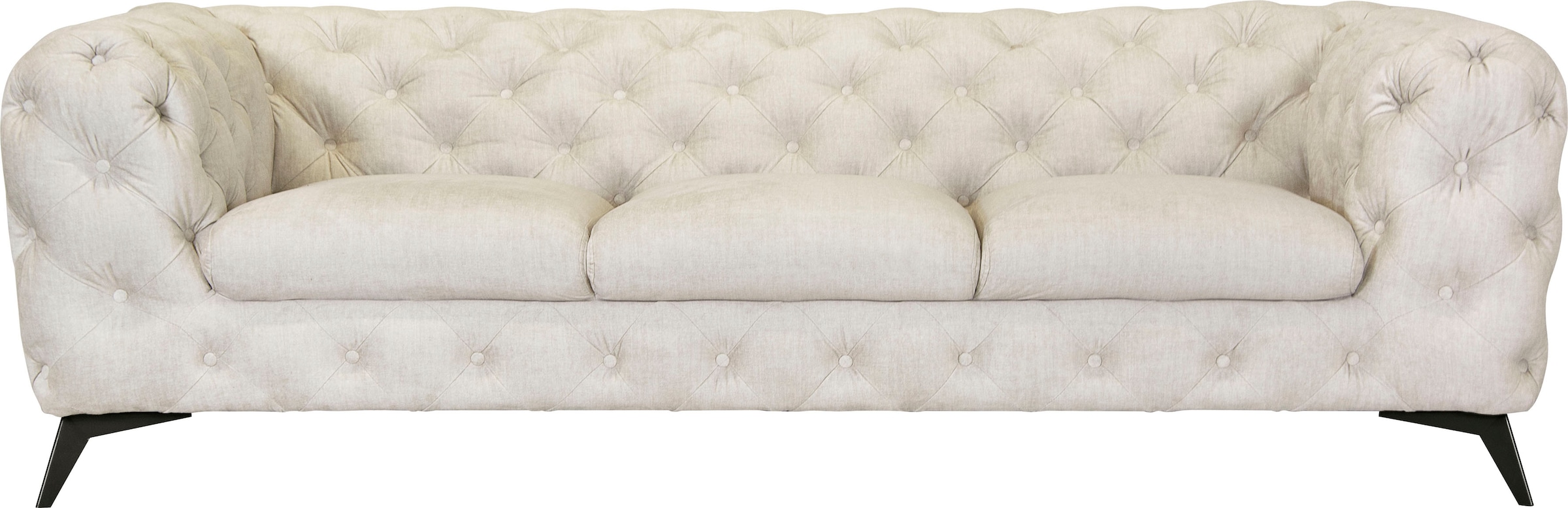 Leonique Chesterfield-Sofa "Glynis", aufwändige Knopfheftung, moderne Chesterfield Optik, Fußfarbe wählbar