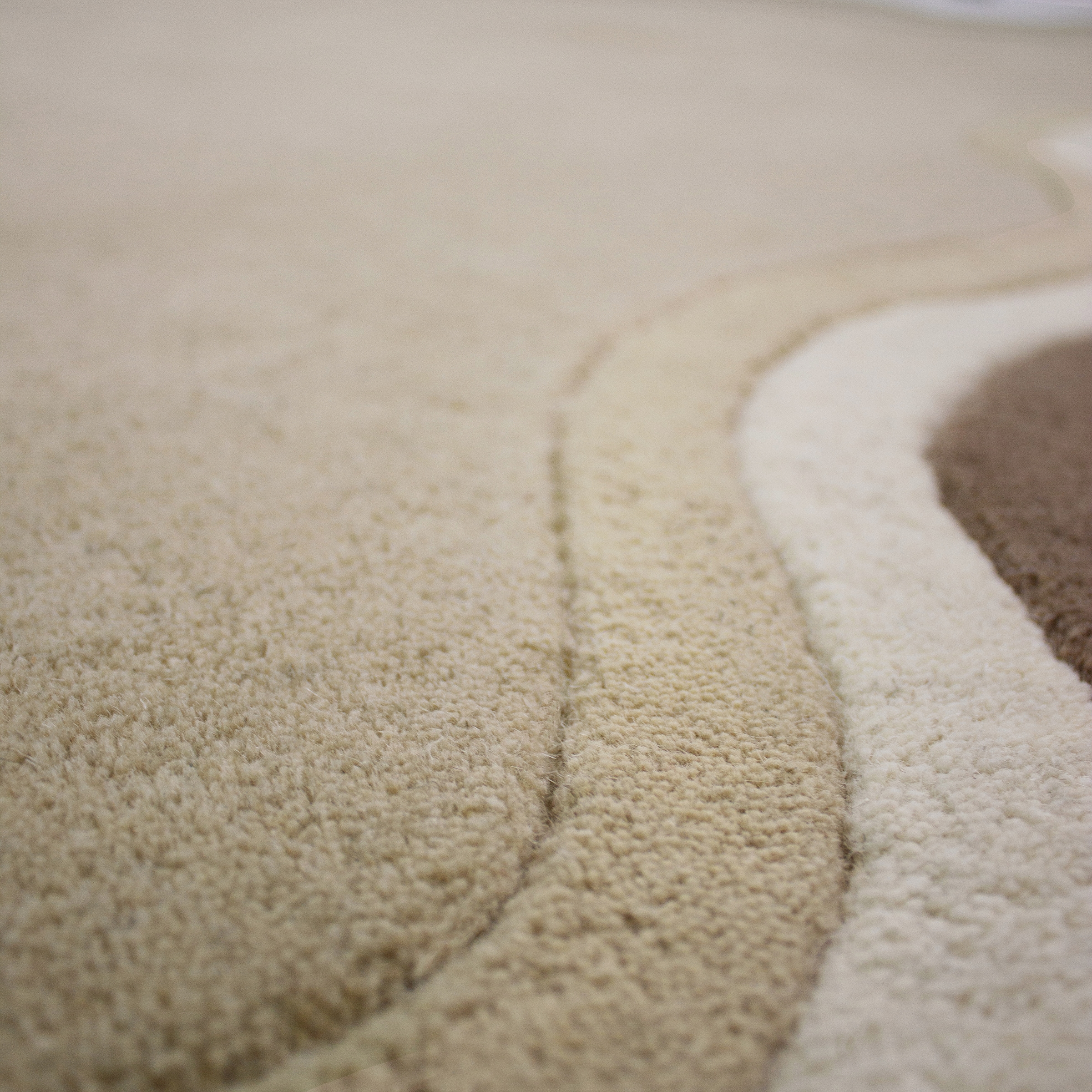 FLAIR RUGS Wollteppich »LEO SCALLOP BORDER« rechteckig 8 mm Höhe Woll Border Teppich, mit Muschelsaumkante