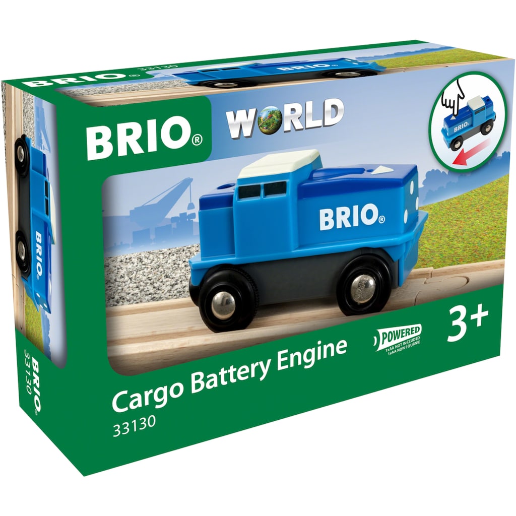 BRIO® Spielzeug-Lokomotive »BRIO® WORLD, Blaue Batterie-Frachtlok«, FSC® - schützt Wald - weltweit