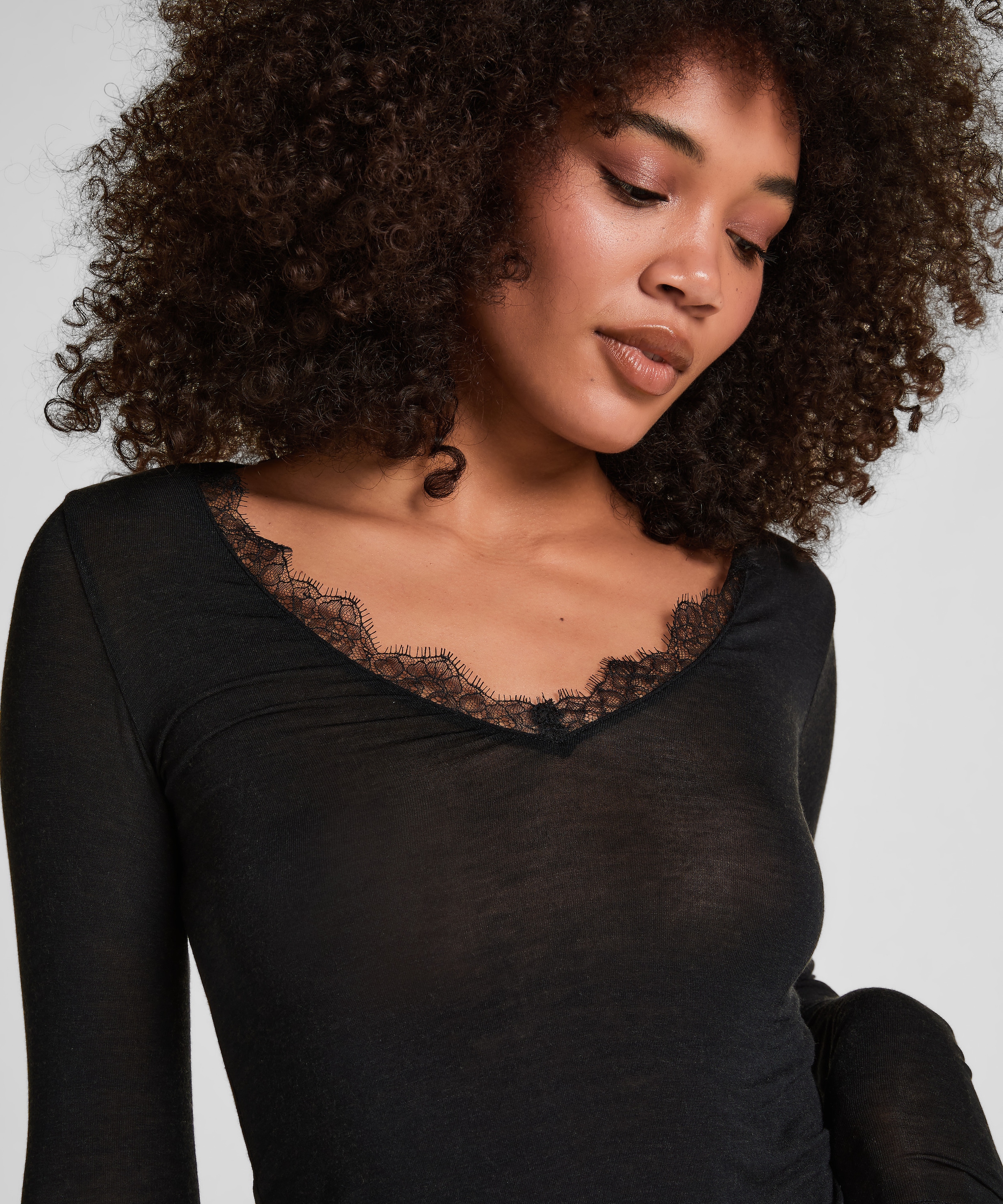 Hunkemöller Pyjama »super soft Lace V-Neck shirt with Cashmere«