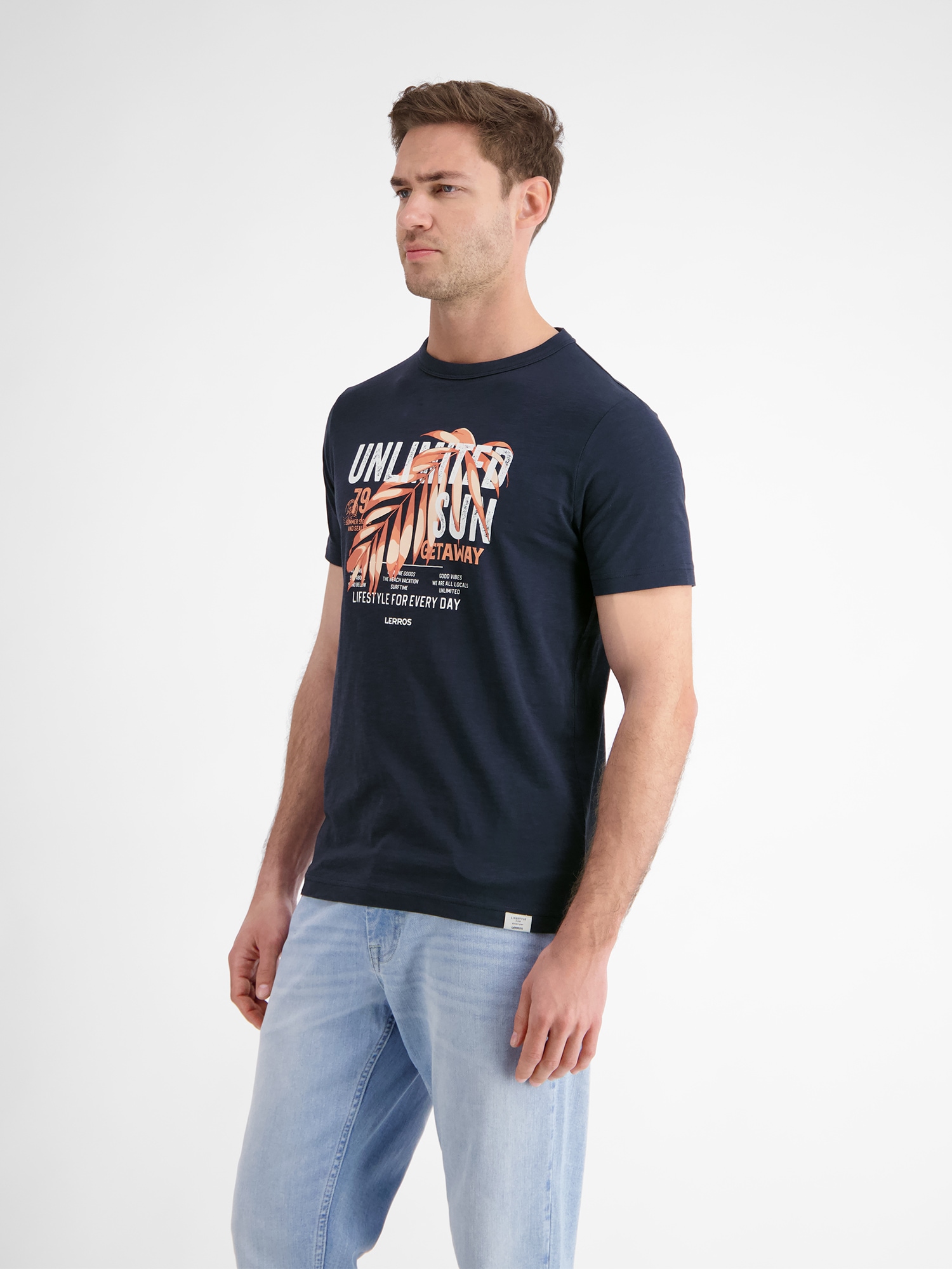 LERROS T-Shirt »LERROS Herren T-Shirt mit Brustprint«