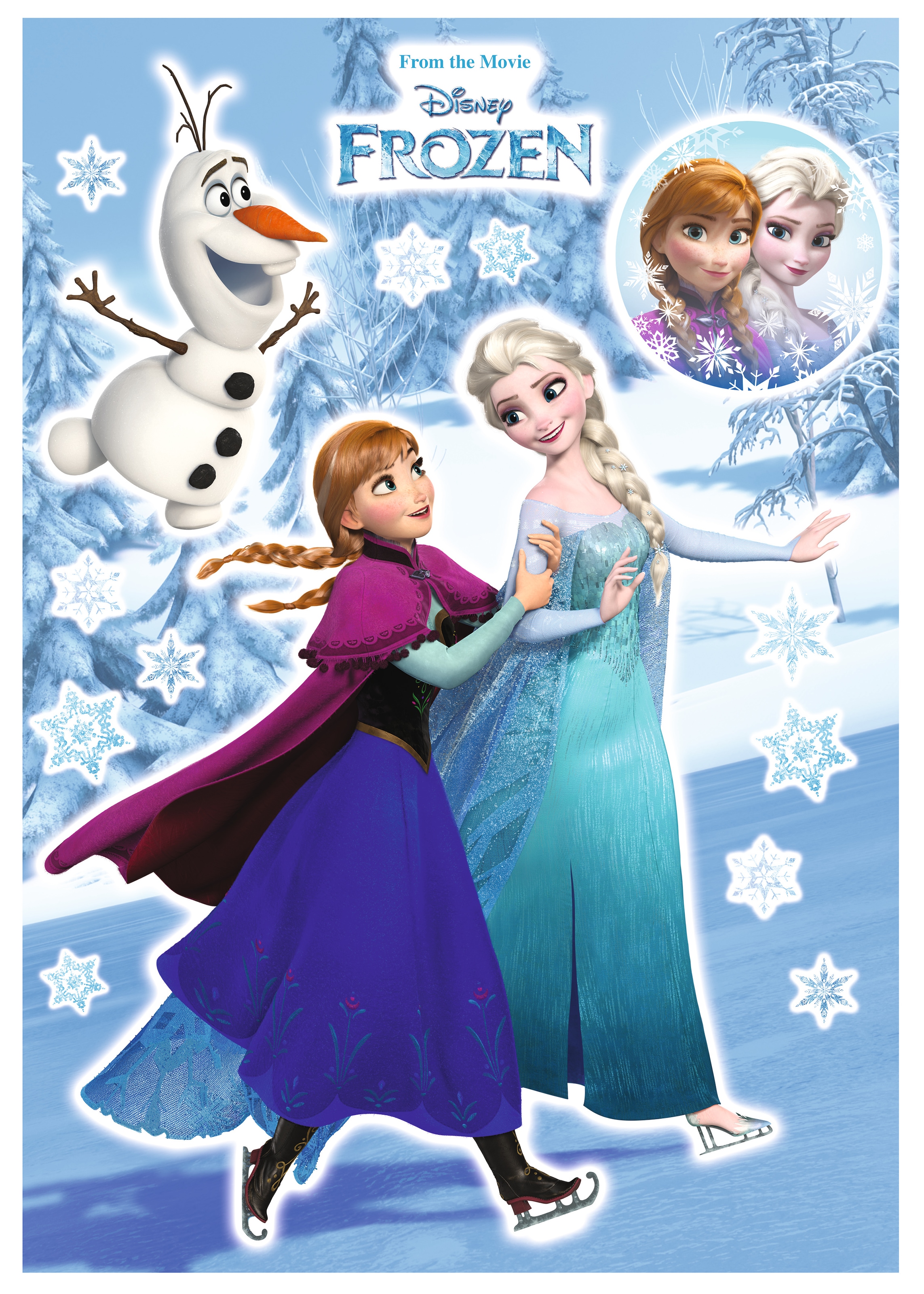 Komar "Anna und Elsa - Größe 50 x 70 cm" selbstklebend, Wandsticker, Kinderzimmer
