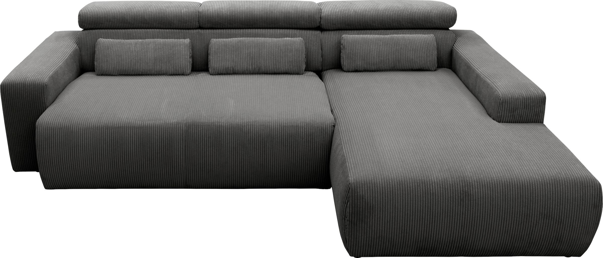 DOMO collection Ecksofa »Brandon große Ausführung B/T/H: 289/177/80 cm, auch in Leder und Cord«, mit Kopfteilverstellung, wahlweise Sitztiefenverstellung, L-Form