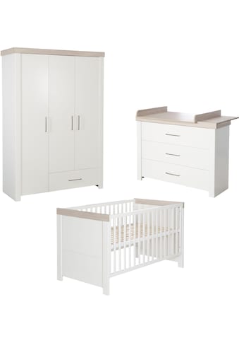 Babyzimmer-Komplettset »Lucy«, (Set, 3 St., Gitterbett, Schrank, Wickelkommode)