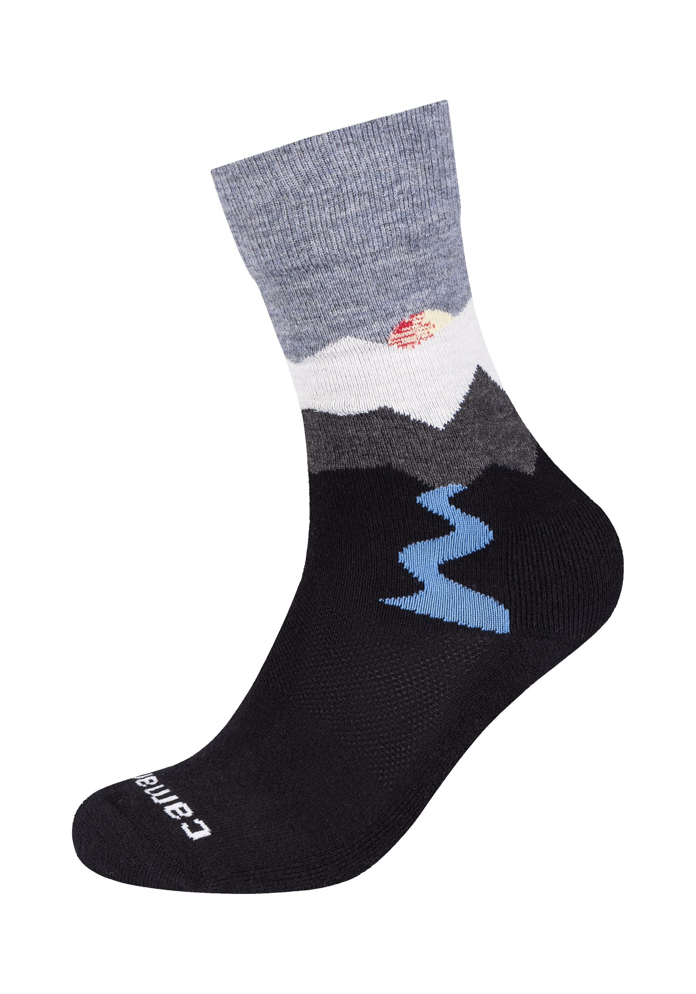 Camano Socken "function", Feinstrick, breites Rippenbündchen, gemustert günstig online kaufen
