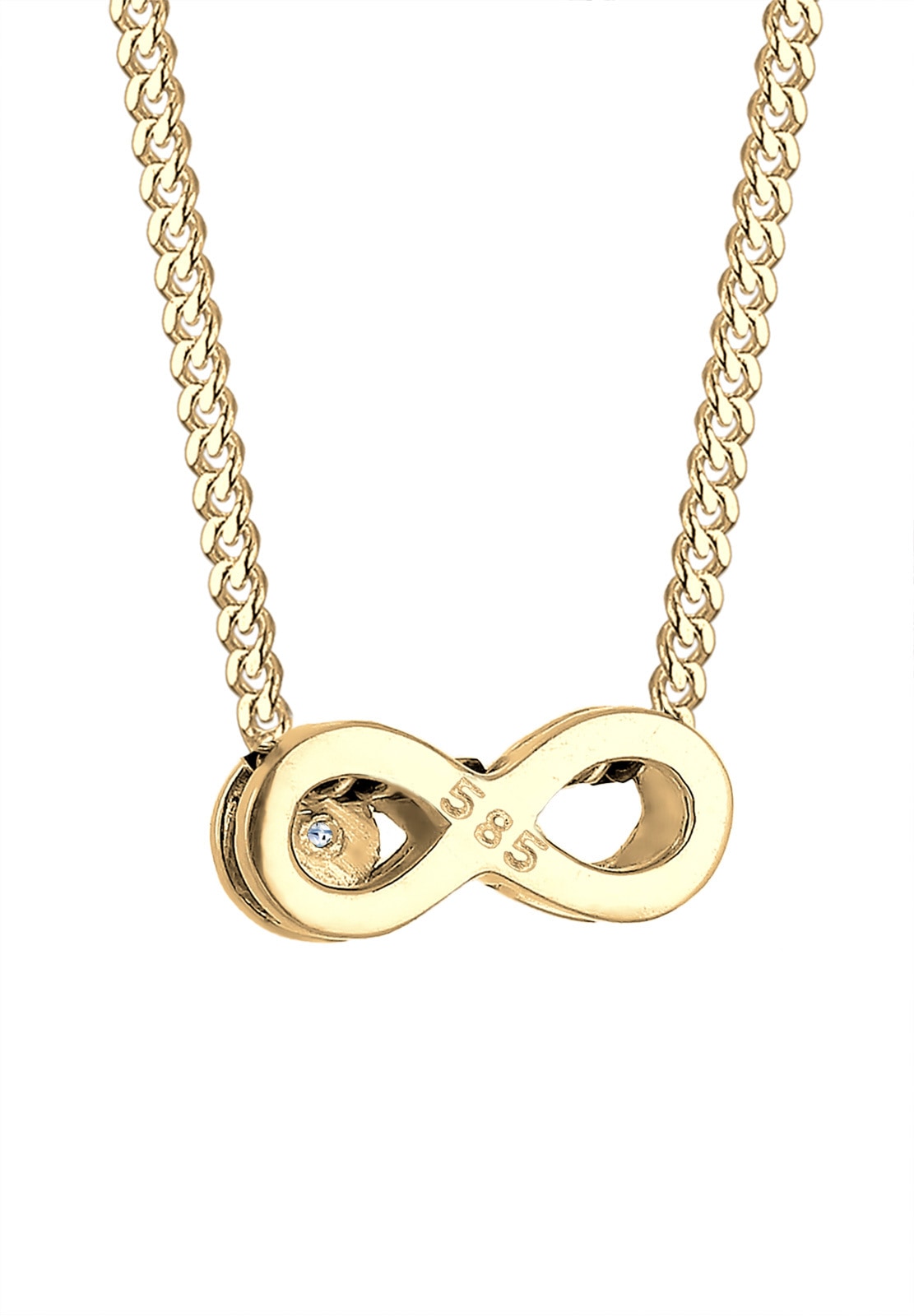 Elli DIAMONDS Collierkettchen »Infinity Diamant Weiß (0,015 ct) 585 Gelbgold«
