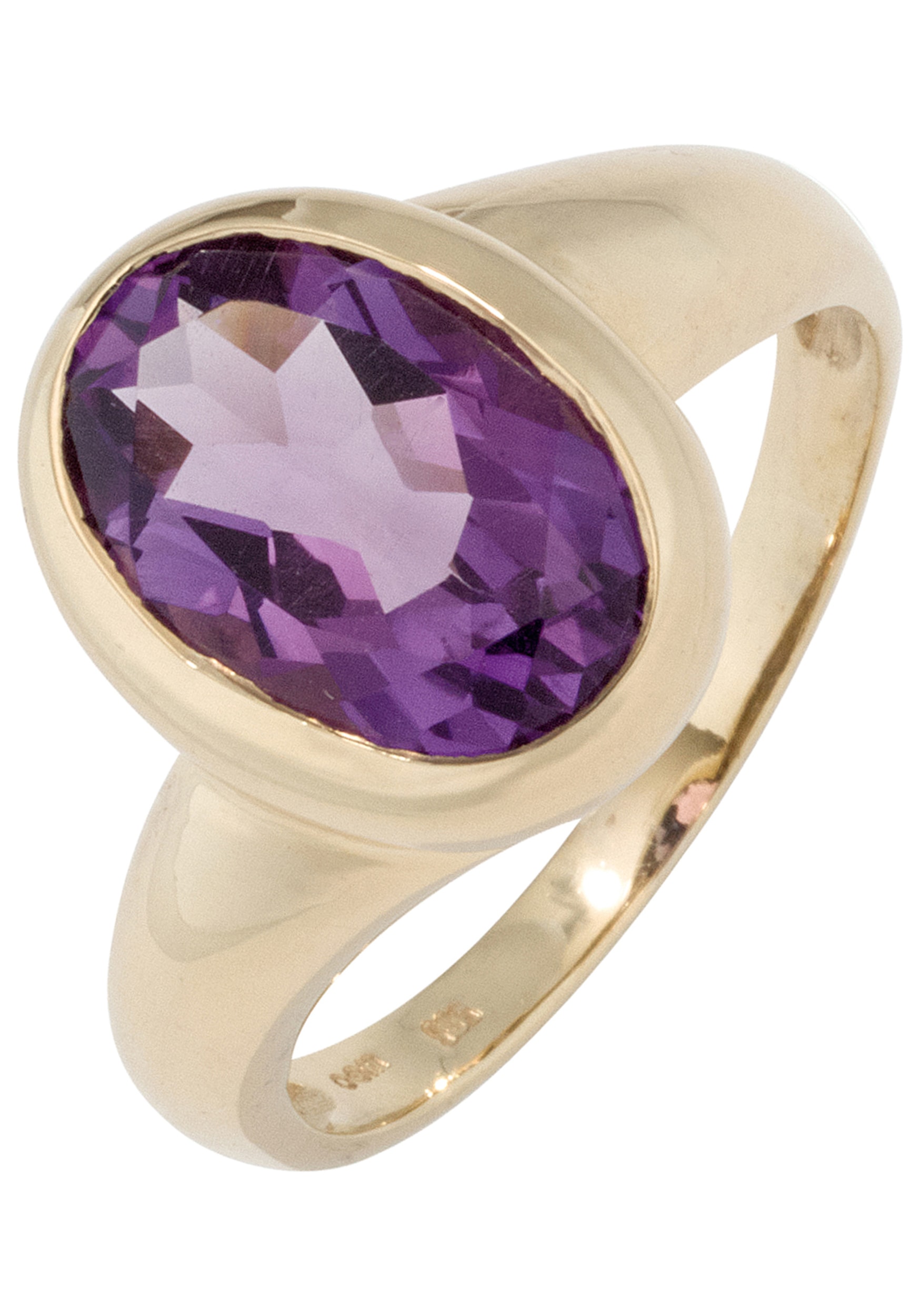 JOBO Goldring, 585 Gold mit Amethyst