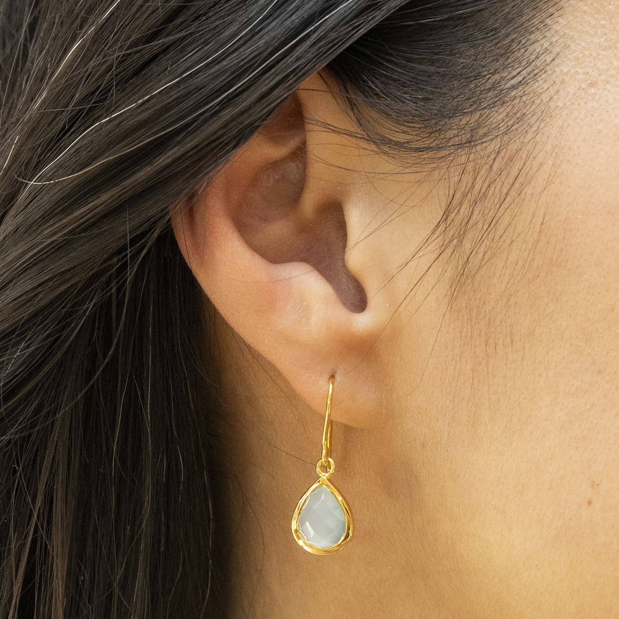 Jamelli Moonstone Yellow Gold Over Silver Earrings 2