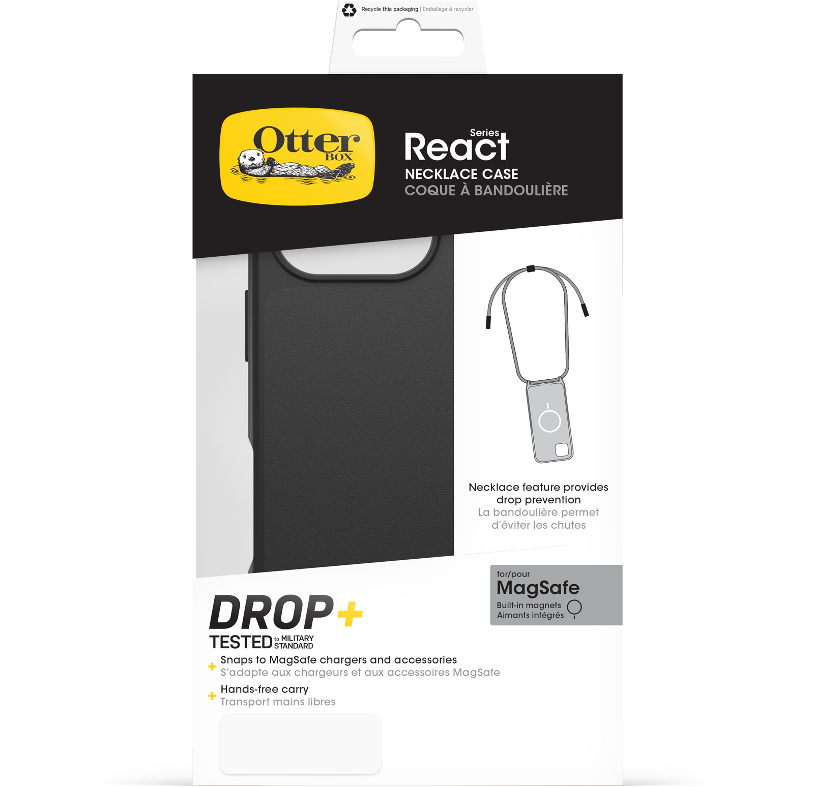 Otterbox Handyhülle »React Necklace Case für Apple iPhone 16 Pro«, iPhone 16, Backcover, Schutzhülle, Handyschutzhülle, Case, Schutzcase, stoßfest