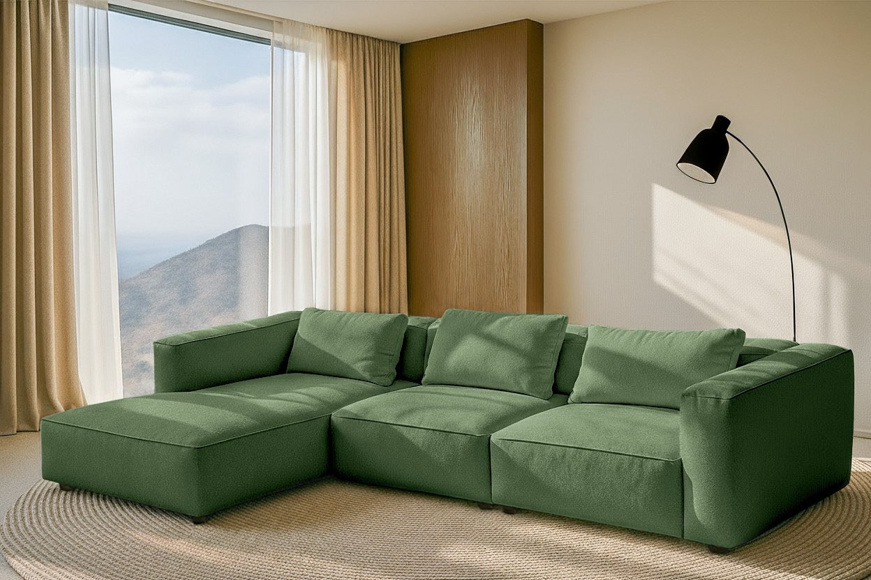 Home affaire Ecksofa "Tvinnet" Breite 317 cm, extra tiefe Sitzfläche, kubisches Sitzvergnügen