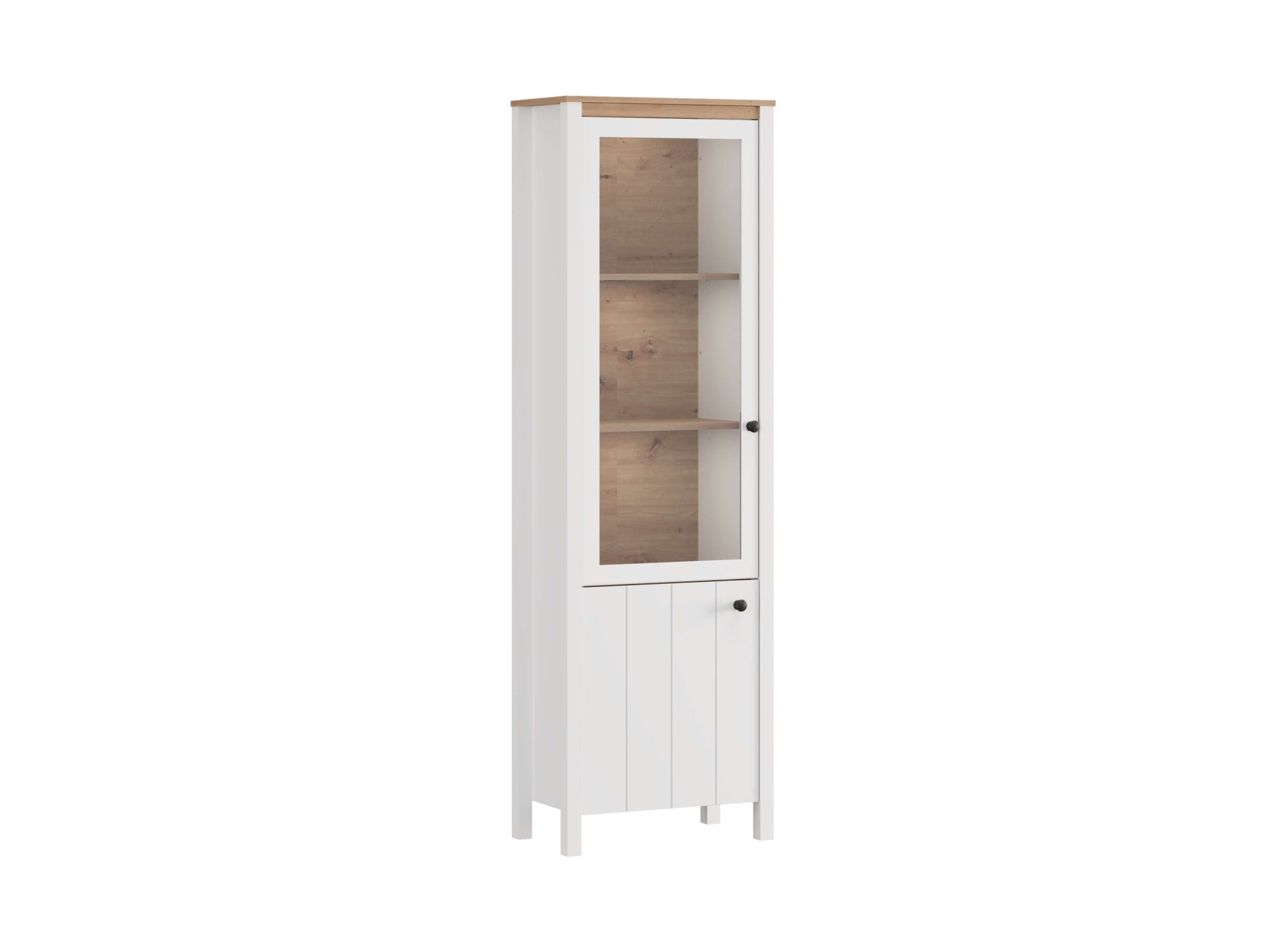 Home affaire Vitrine "BEDFORD Vitrinenschrank, Glasschrank, Standvitrine, Highboard" MDF-Profil 2D ummantelt, Hotstamping, 1mm ABS-Kanten, 4 Einlegeböden