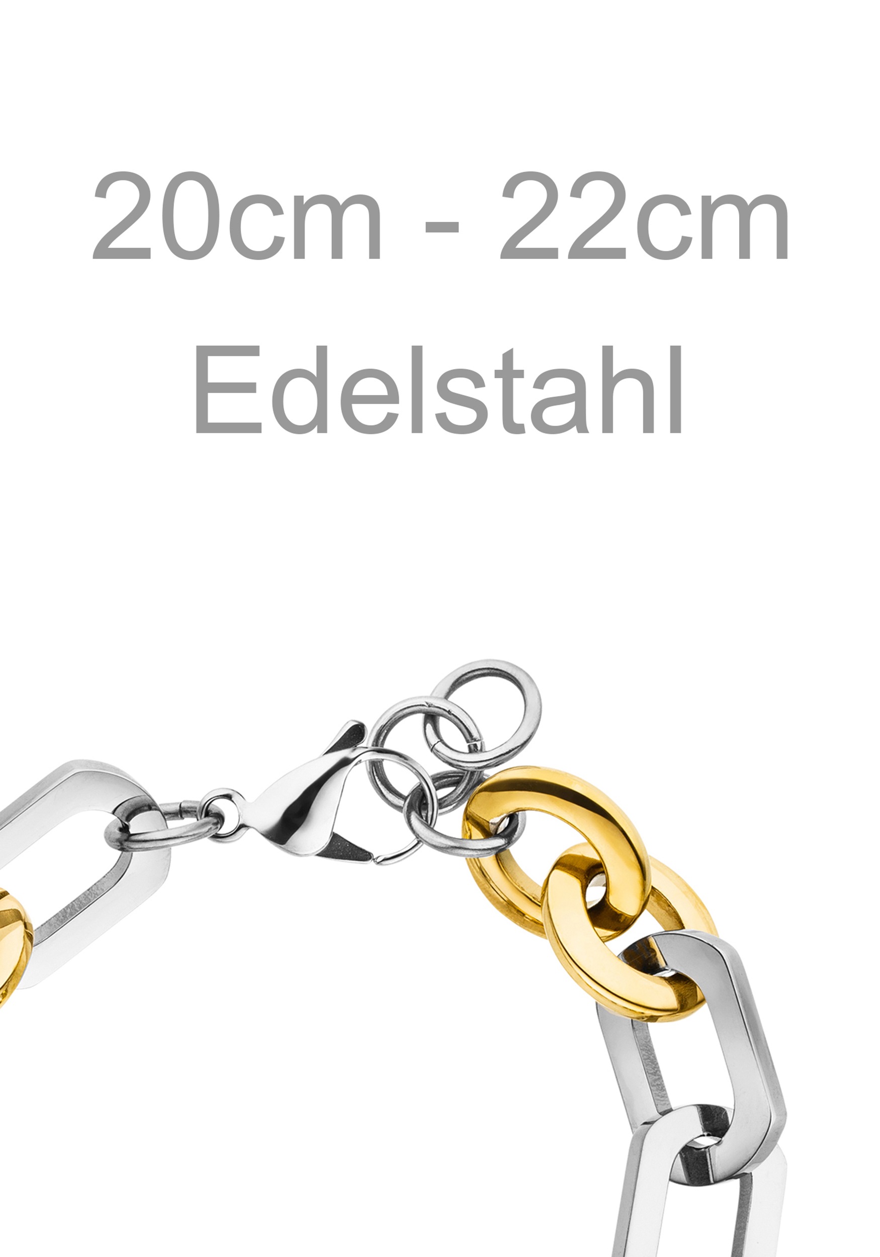 JOBO Armband »Statement« Edelstahl Bicolor-Optik 20-22 cm