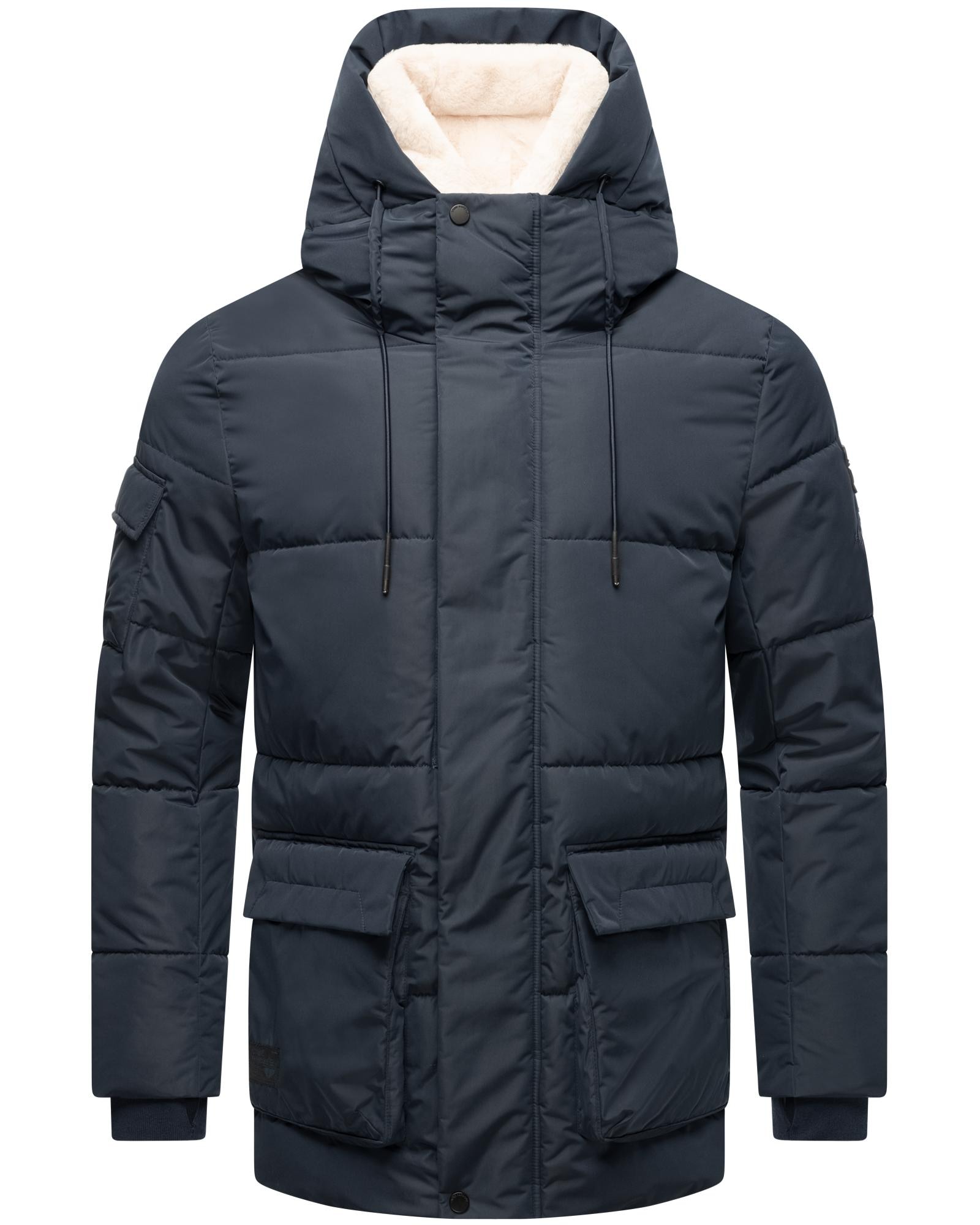 Stone Harbour Winterjacke »Lauroo XX«, mit Kapuze, urbane Herren Steppjacke mit kuscheligem Kunstpelz-Kragen