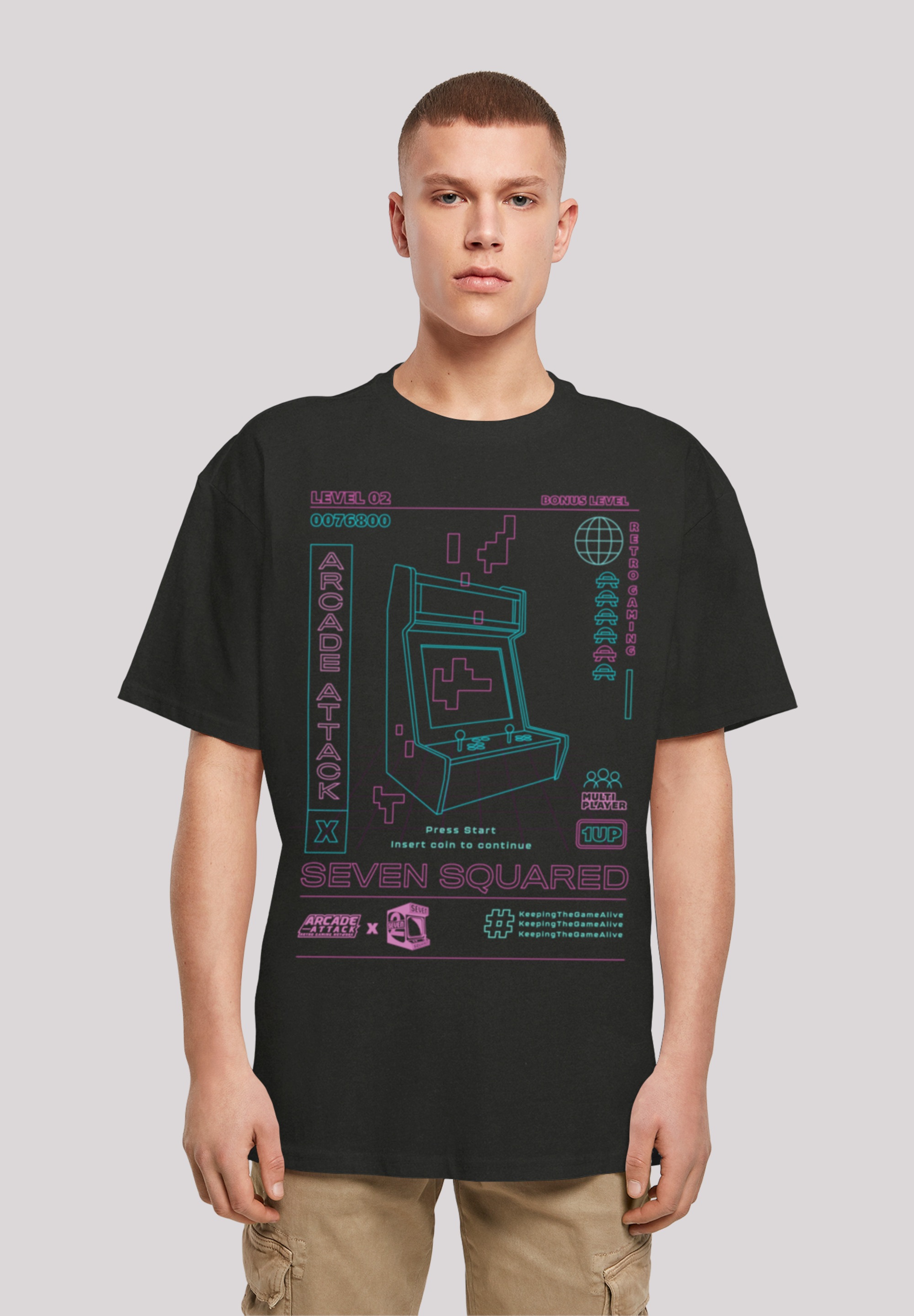 F4NT4STIC T-Shirt "Arcade attack Retro Gaming SEVENSQUARED", Print günstig online kaufen