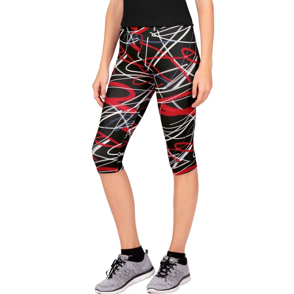 Trigema Leggings »TRIGEMA 3/4-lange Sporthose mit angesagtem Druck«, (1 tlg.)