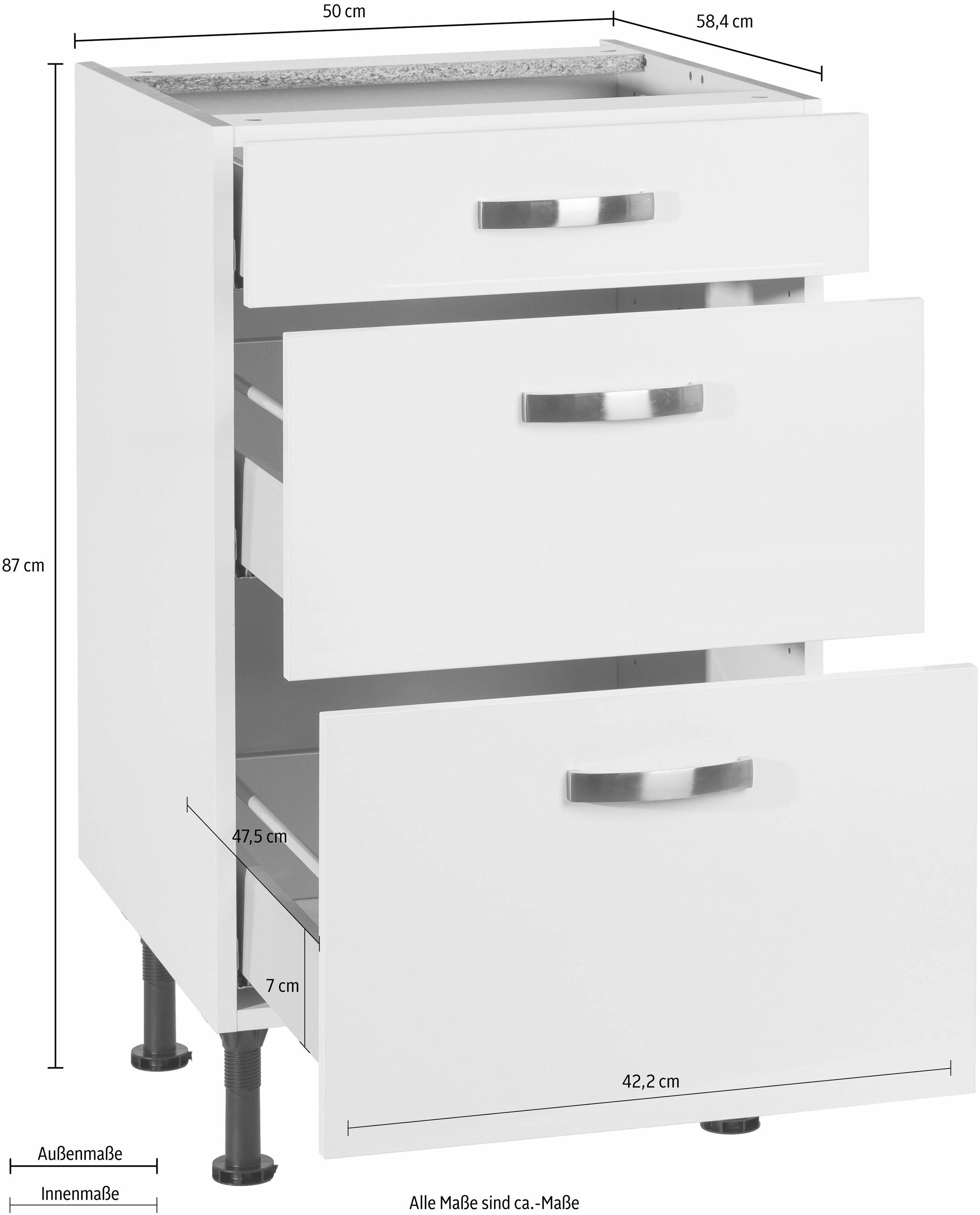 OPTIFIT Unterschrank »Cara«, Breite | mit Soft-Close-Funktion 50 cm, und Vollauszügen BAUR