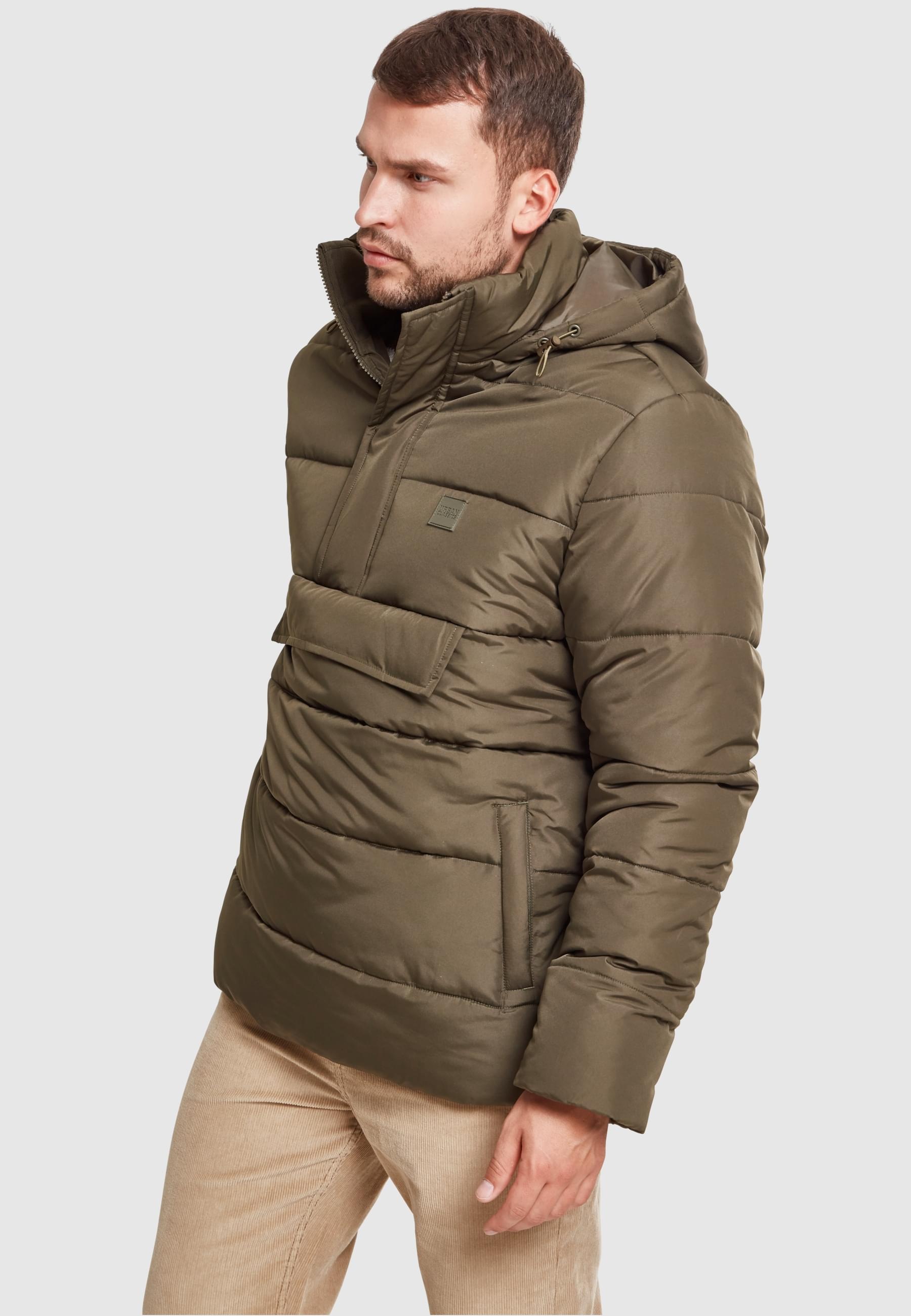 URBAN CLASSICS Winterjacke »Urban Classics Herren Pull Over Puffer Jacket«, (1 St.), mit Kapuze