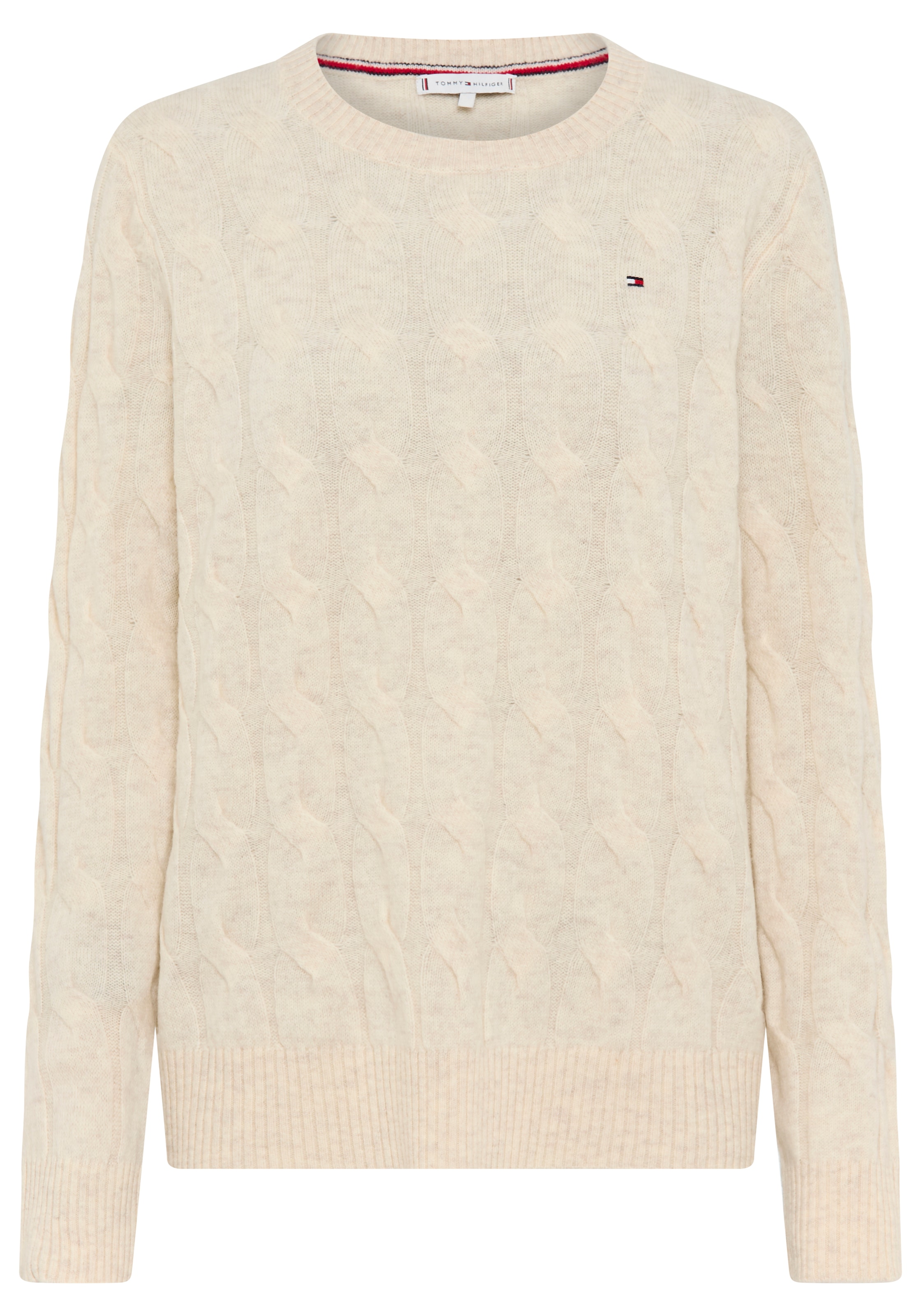 Tommy Hilfiger Curve Strickpullover "CRV SOFT WOOL CABLE C-NK LS SWT", in g günstig online kaufen