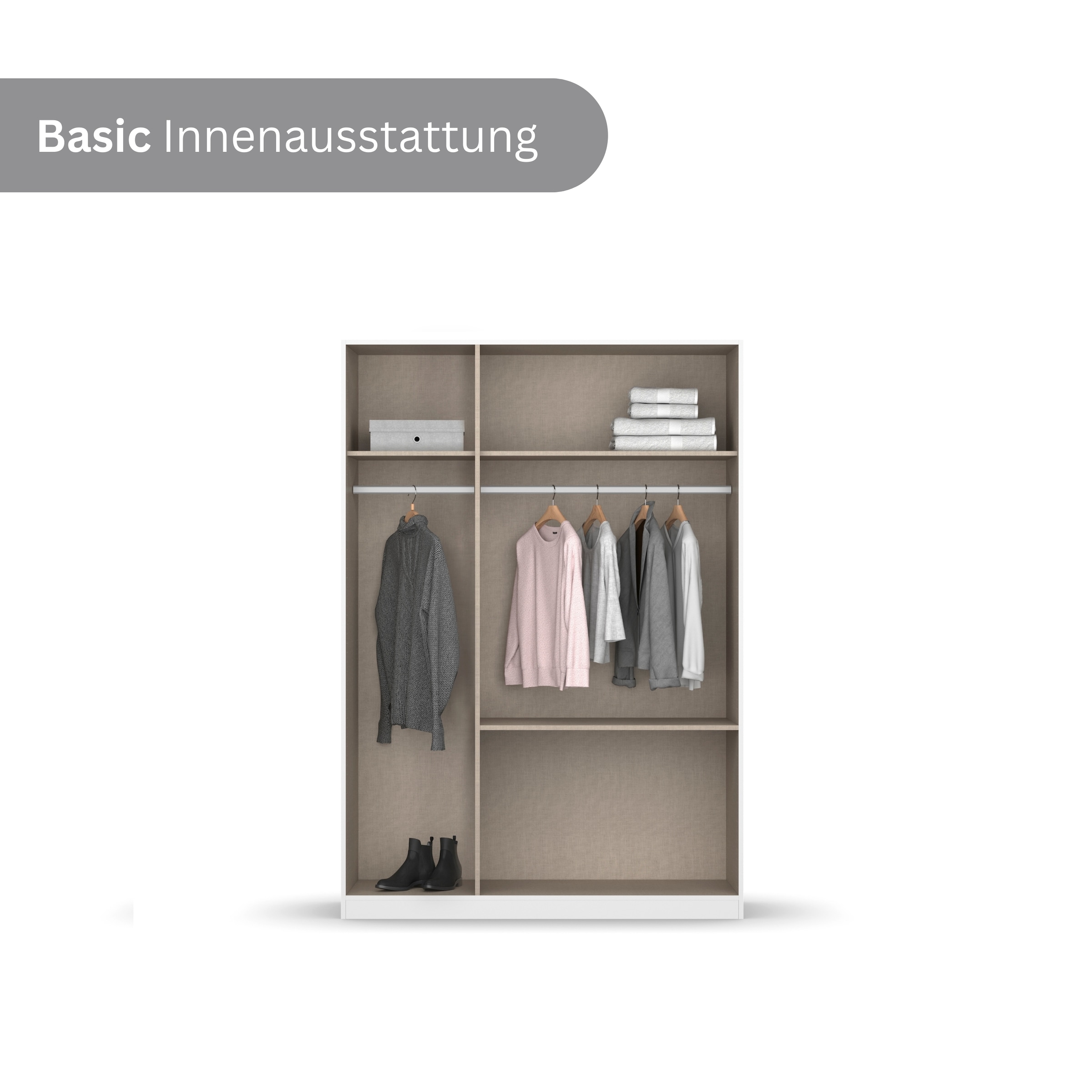 rauch Drehtürenschrank »Kleiderschrank Schrank Garderobe Wäscheschrank COSTA in 3 Breiten«, viel Platz, grifflose Front und Push-to-Open Funktion MADE IN GERMANY