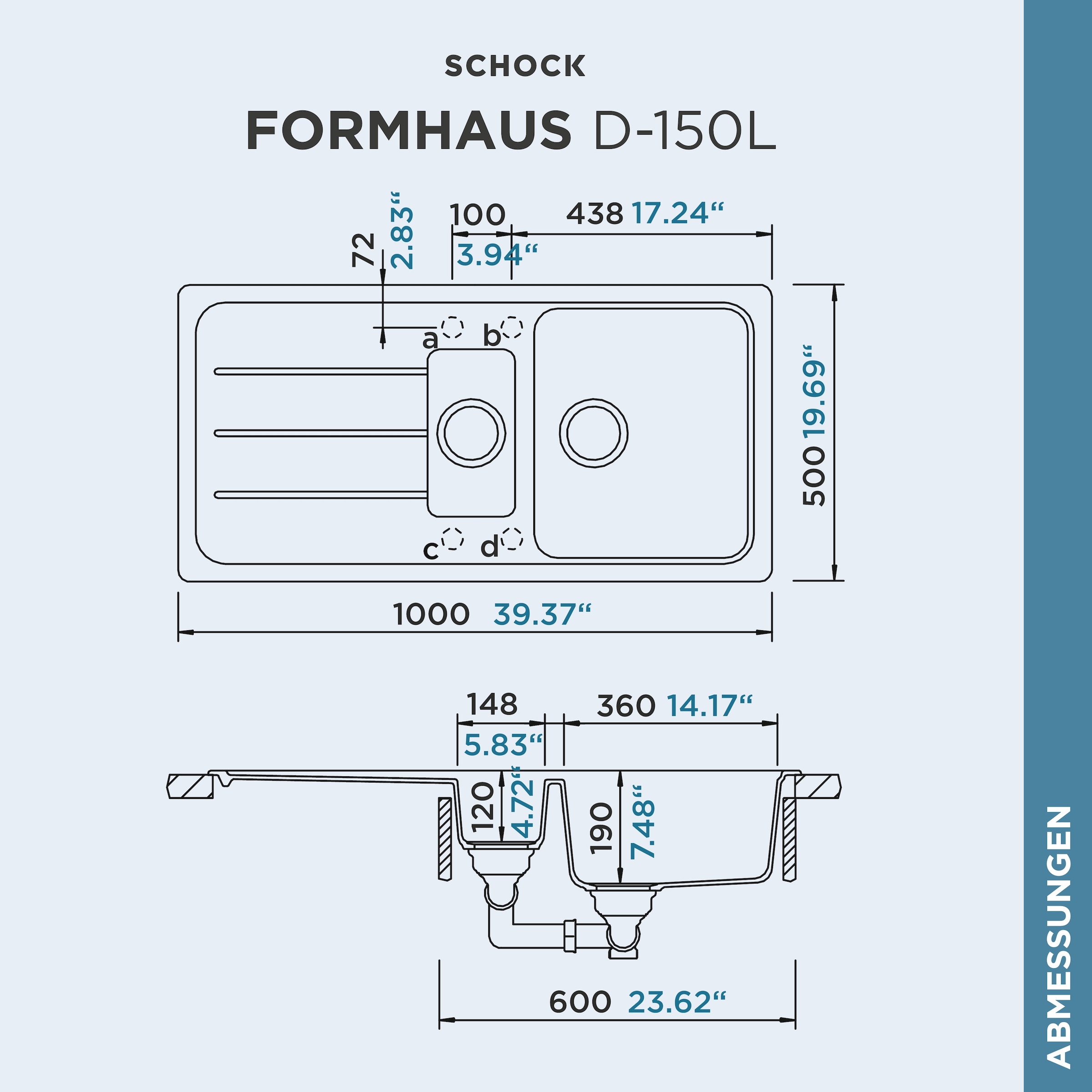 Schock Granitspüle »Formhaus«, mit Restebecken