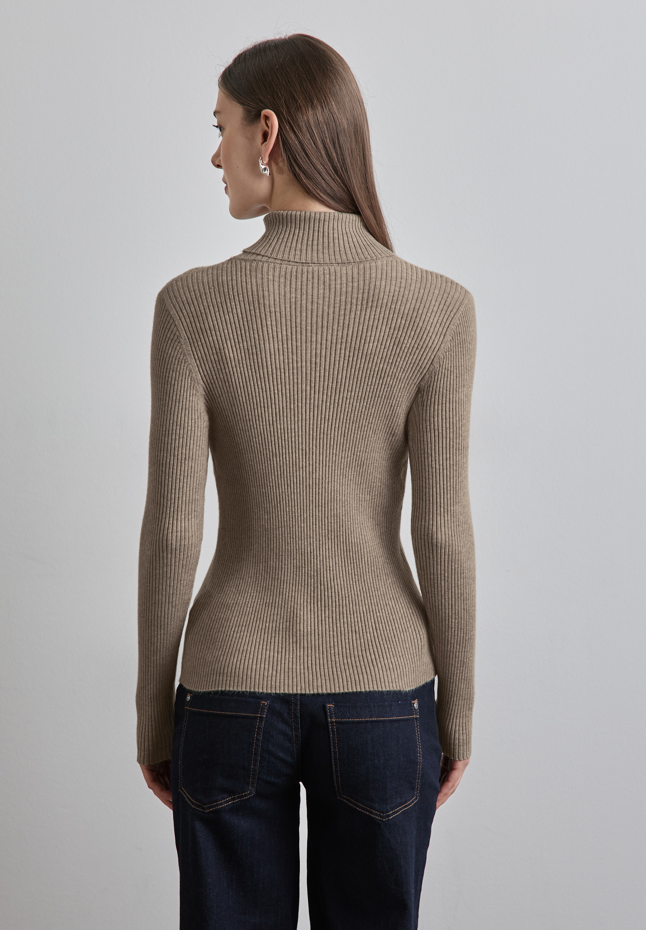 STREET ONE Rollkragenpullover, mit Rippstrick-Struktur