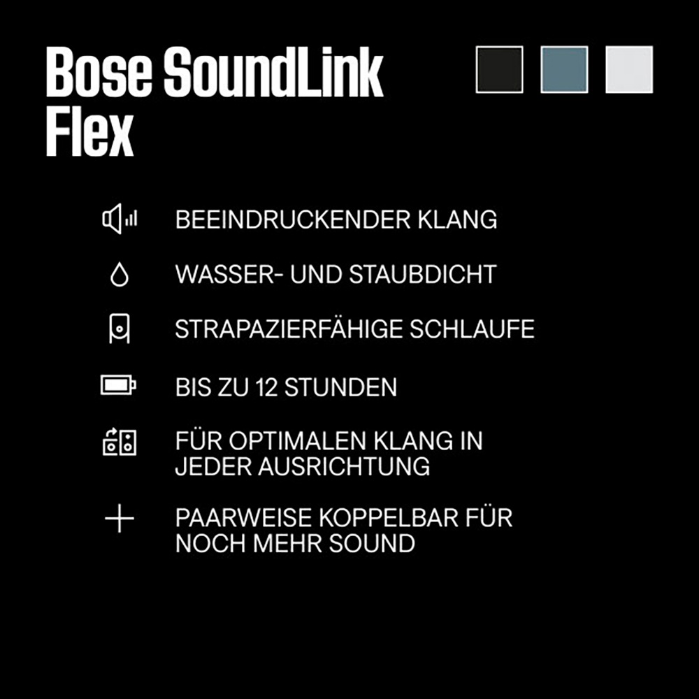 Bose Bluetooth-Lautsprecher »SoundLink Flex«, Outdoor, Wasserdicht (IP67), verbinden mit Bluetooth®-fähigen Geräten