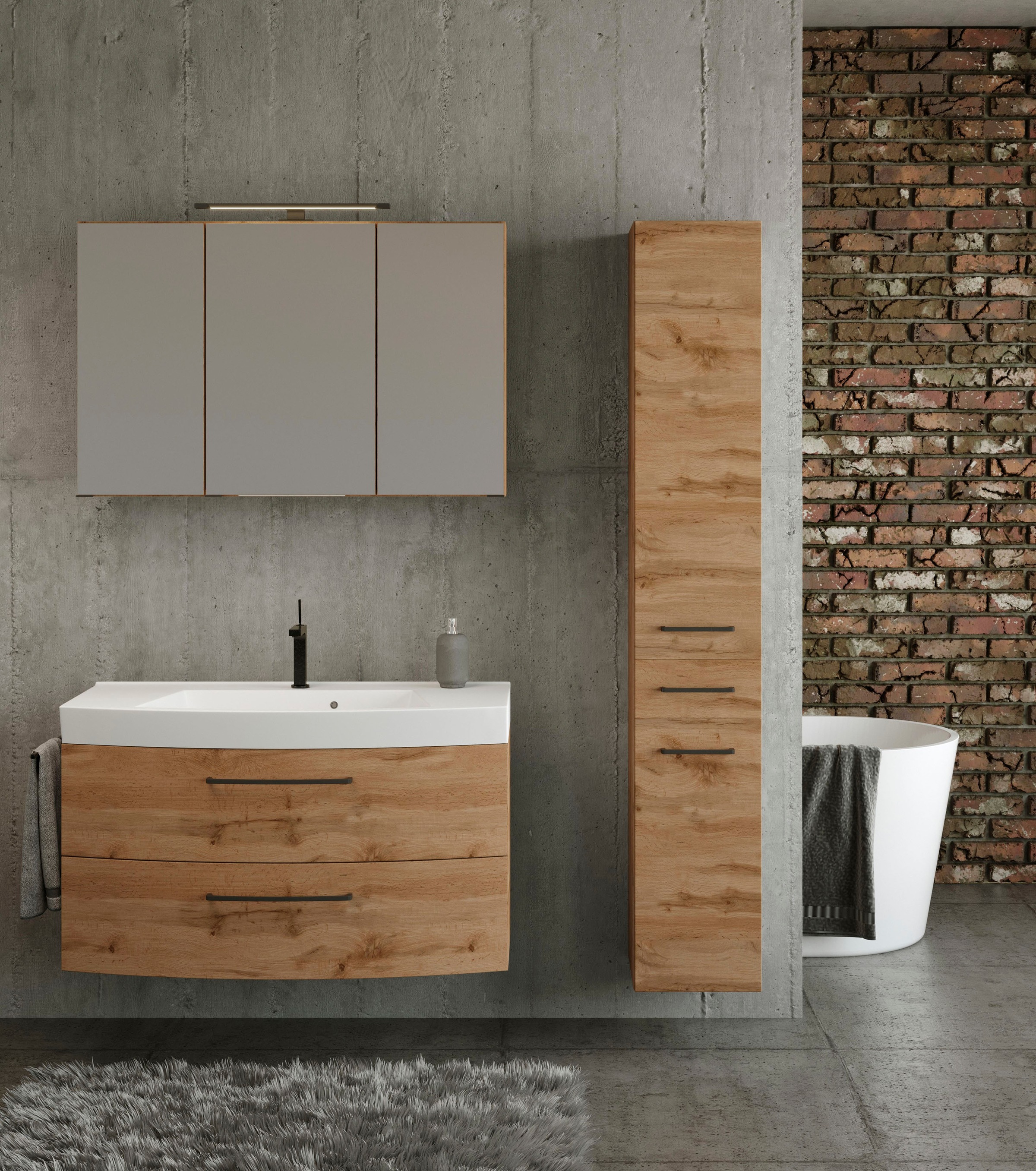 welltime Badmöbel-Set "Chicago" 3 Stk. tlg. günstig online kaufen