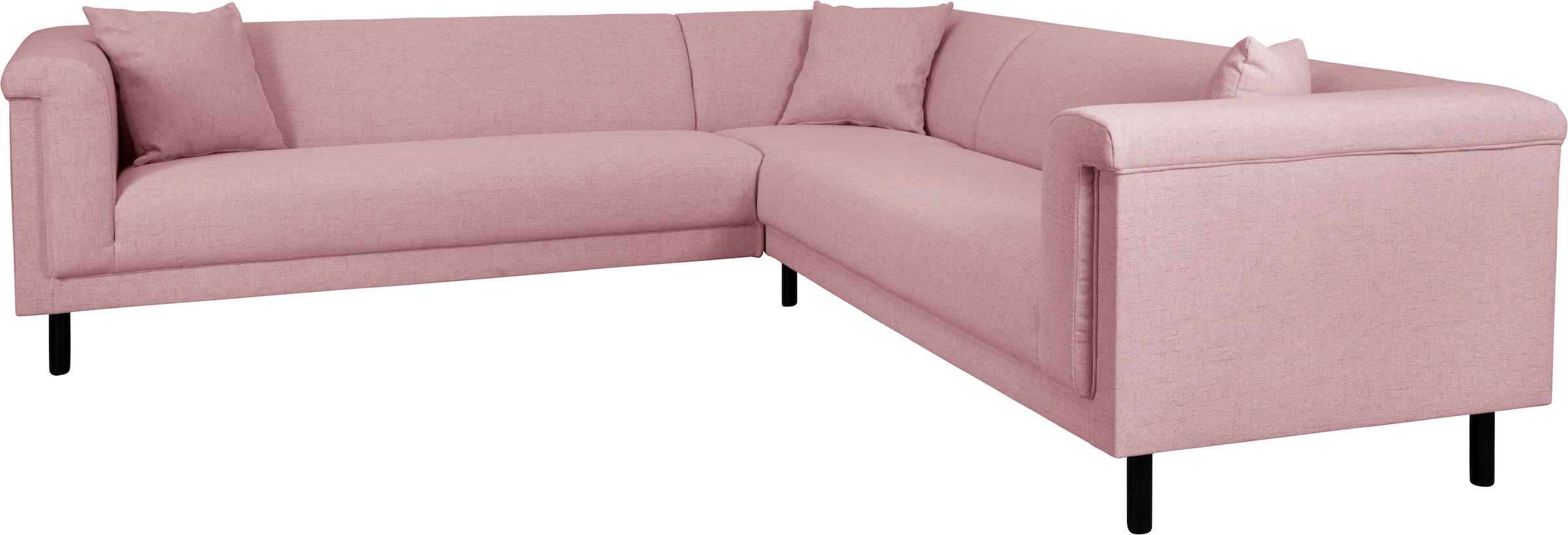 INOSIGN Ecksofa »AGNIA L-Form  B/T/H: 244/244/71 cm«, incl. Zierkissen, gleichschenklig, auch in Cord