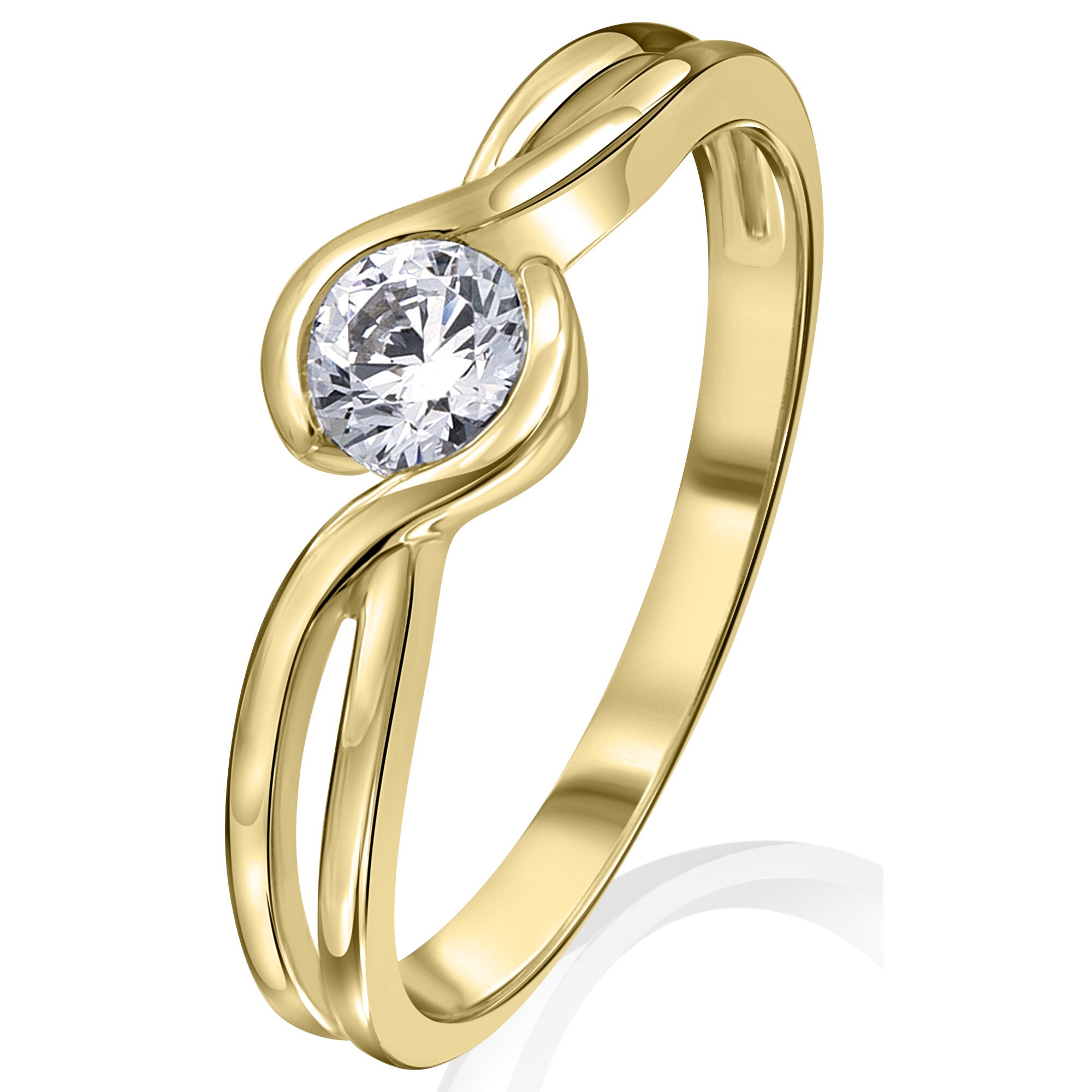 ONE ELEMENT Goldring »Zirkonia Ring aus 333 Gelbgold«, Damen Gold Schmuck
