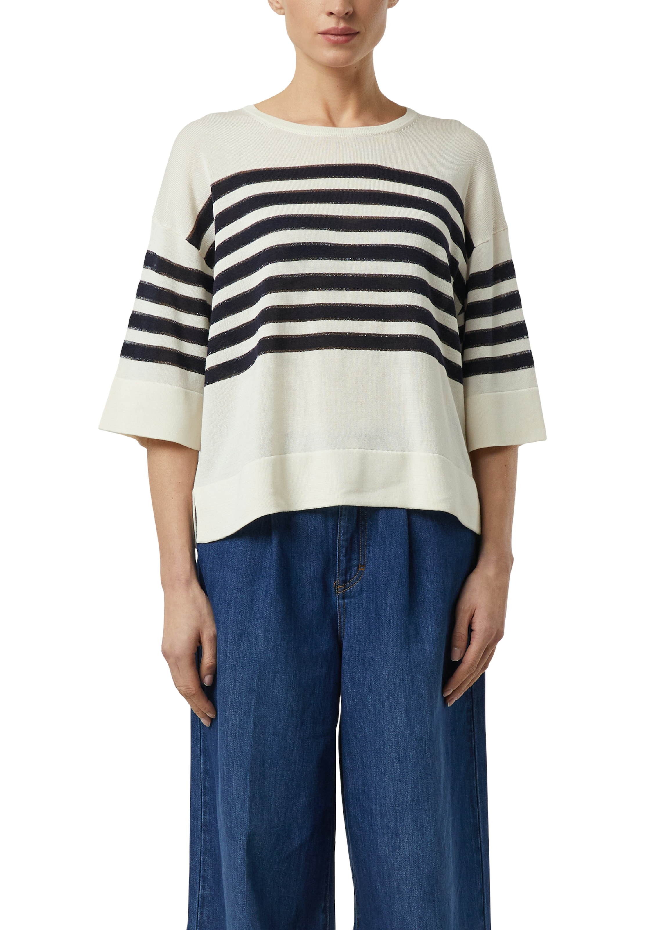 Comma Strandpullover 3/4-Arm mit Glitzerstreifen günstig online kaufen