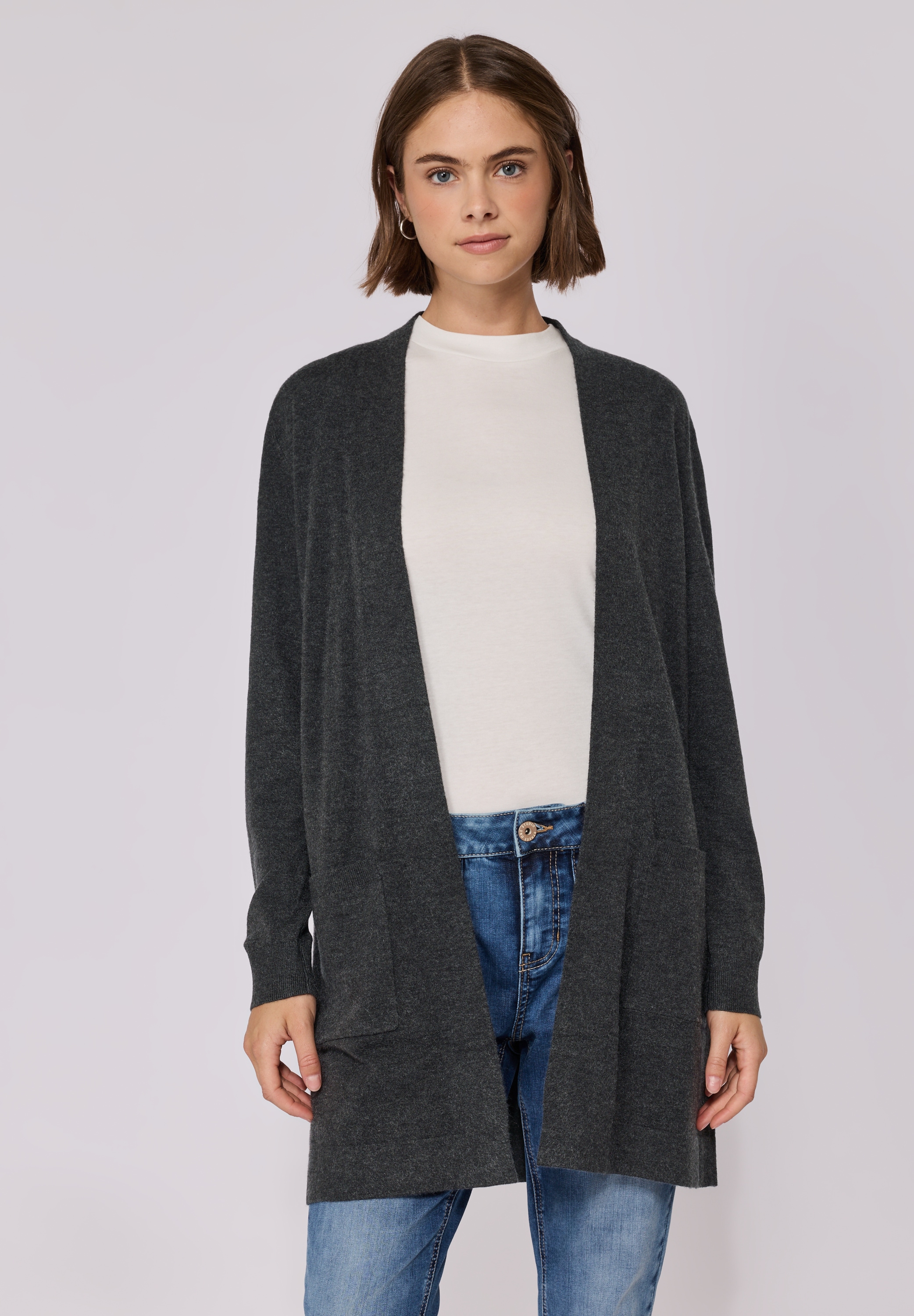 STREET ONE STUDIO Longstrickjacke, aus softem Materialmix günstig online kaufen