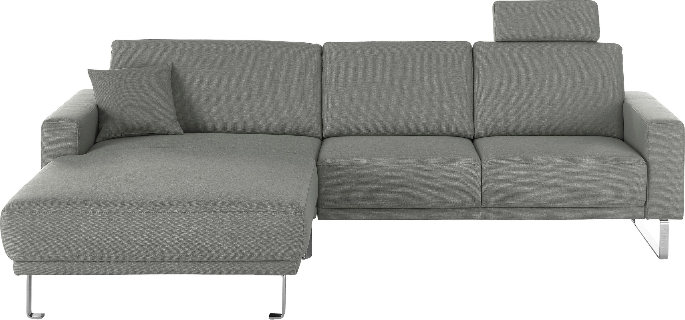 Ecksofa HOME AFFAIRE "Apiro bequem & edel, Breite 278cm, Komfortsitzhöhe, L-Form", grau, B:278cm H:87cm T:171cm, Sofas, Ecksofa