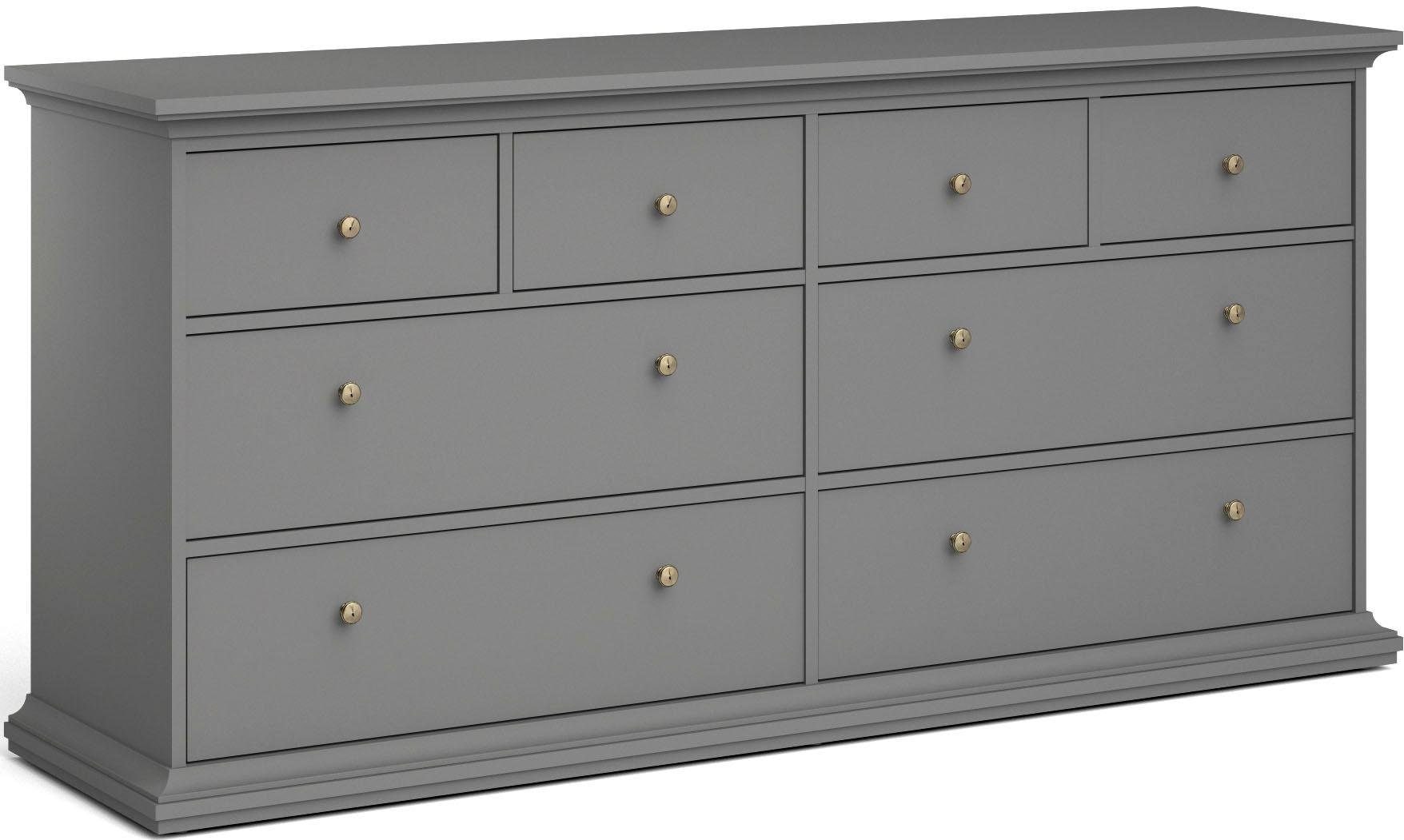 Home affaire Kommode »Paris, Aufbewahrung, Schubladenschrank, Stauraum«, mit 8 Schubladen, Breite 184 cm, Höhe 87 cm