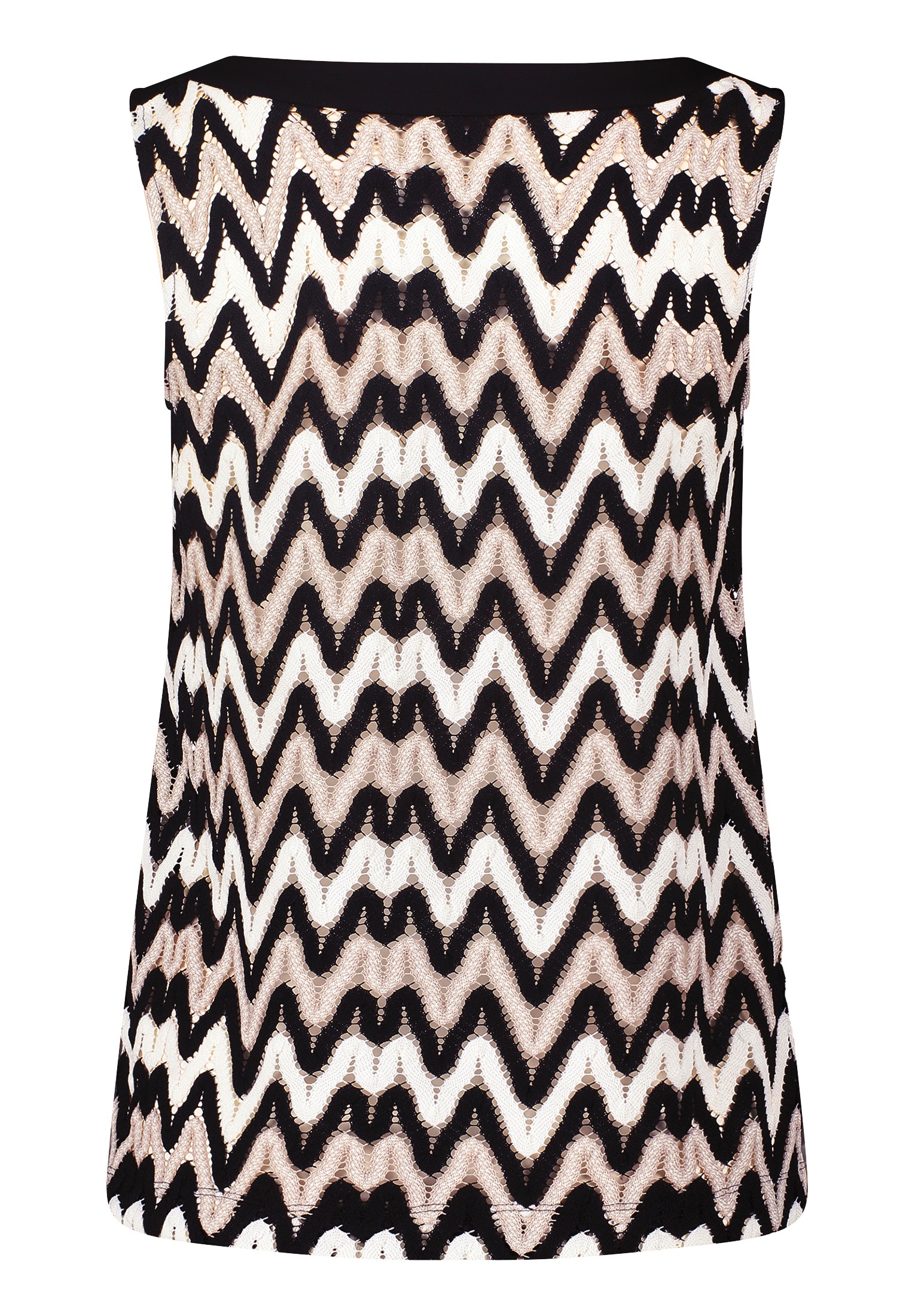 Betty&Co T-Shirt »Betty & Co Strukturshirt ohne Arm«, (1 tlg.), Materialmix