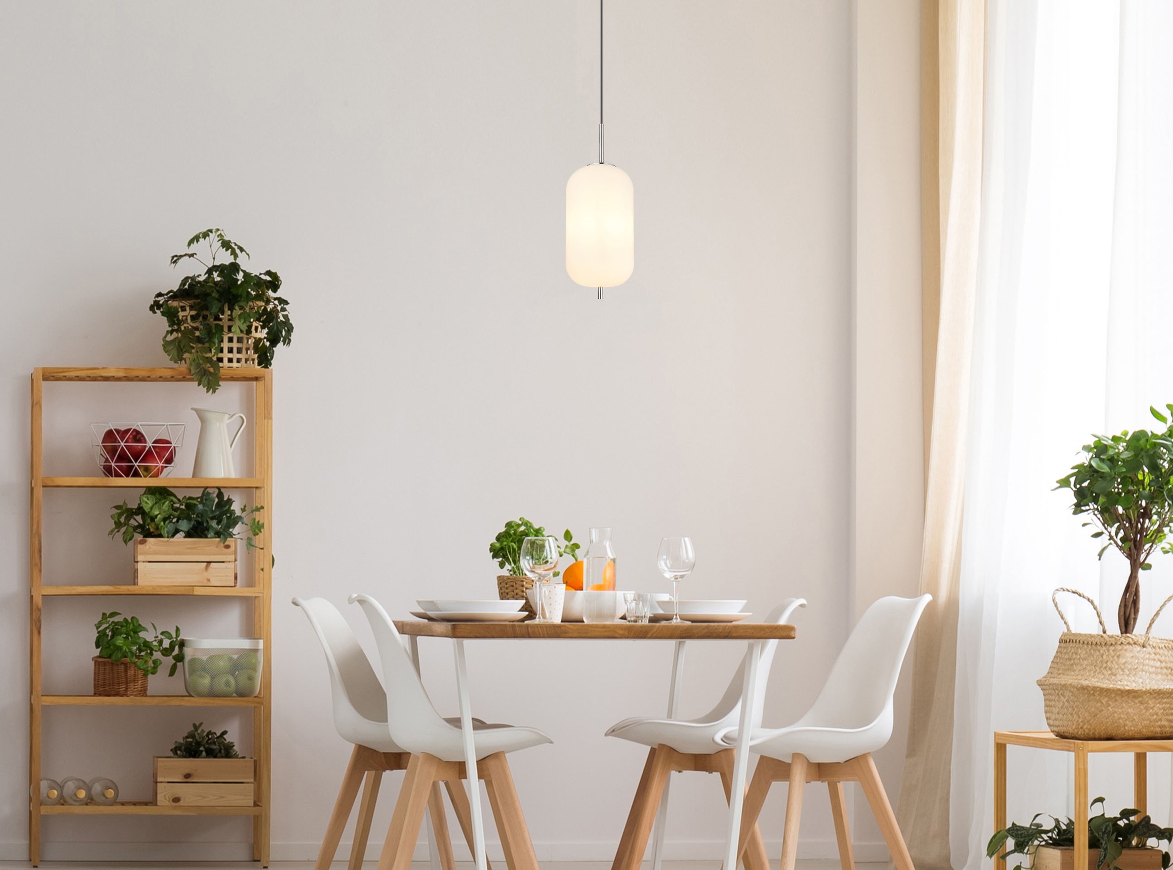 GLOBO LIGHTING Hängeleuchte »BLACKY I« E27 1 Stk. Hängelampe Glas opal DM 22cm Esszimmer Esstisch