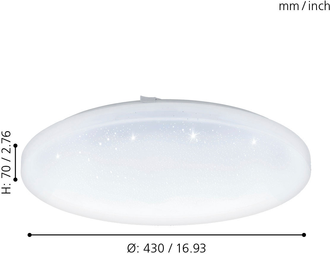 EGLO LED Deckenleuchte »FRANIA-S«, 1 flammig, Leuchtmittel LED-Board | LED fest integriert, Deckenleuchte mit Sternenhimmel-Effekt, Stahl und Kunststoff, Ø: 43 cm