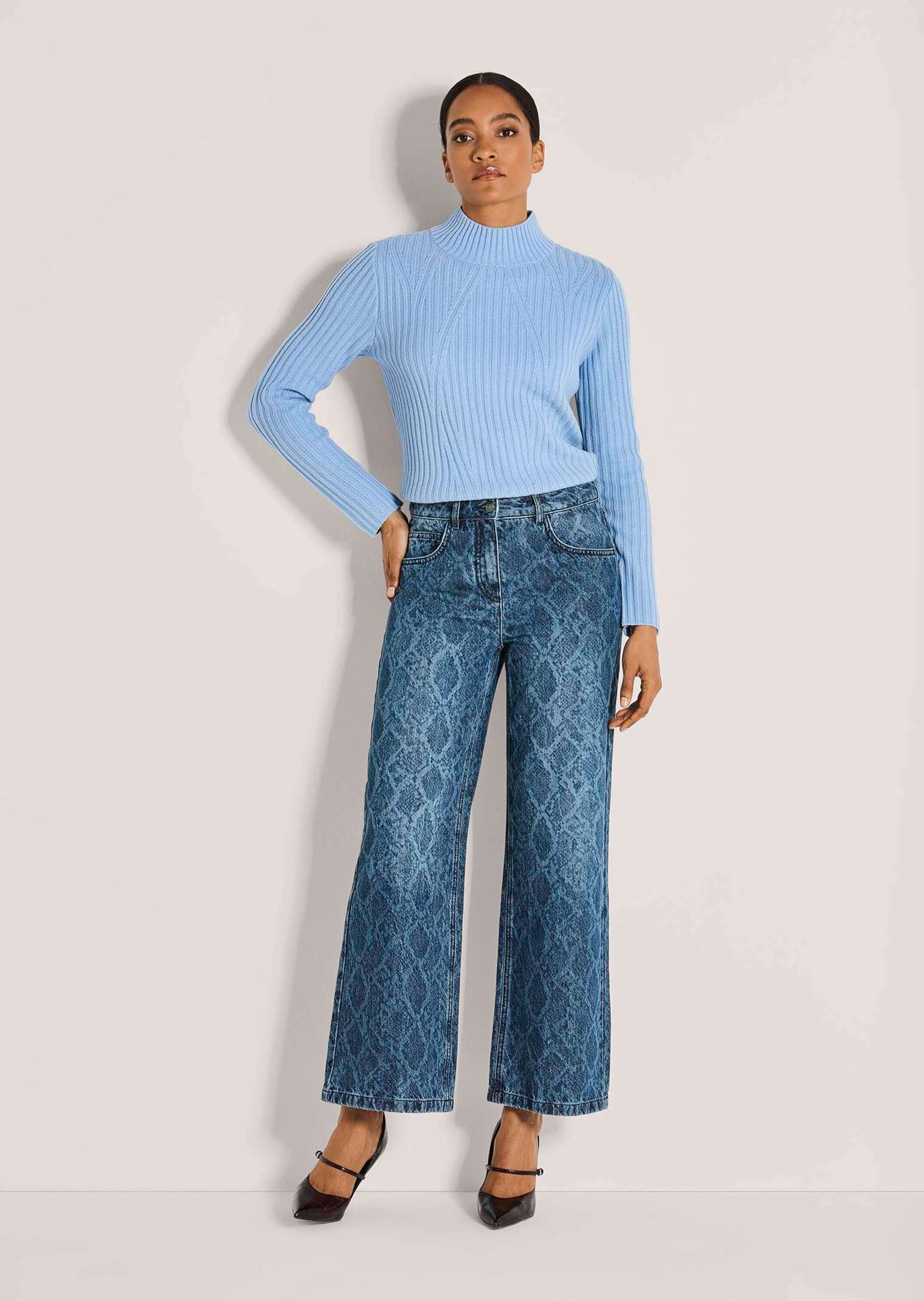 MADELEINE Regular-fit-Jeans "Culotte-Jeans Culotte-Jeans mit Ornament-Print günstig online kaufen