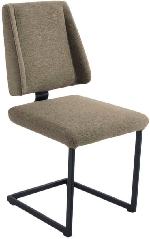 K+W Komfort & Wohnen Esszimmerstuhl "Longbeach, Freischwinger" () 1 Stk.mit Gestell und Abstandshalter in Metall schwarz Struktur, Sitzkomfort