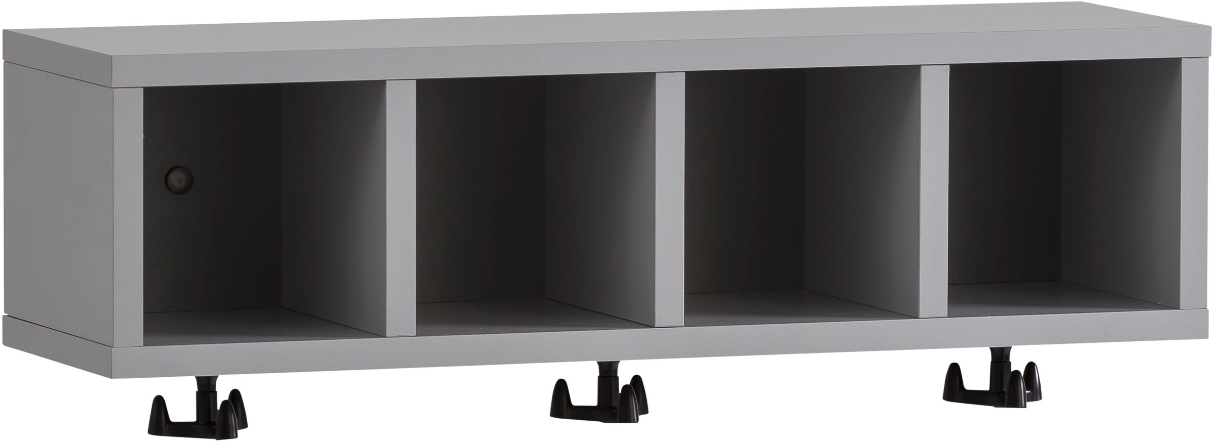 welltime Wandregal "Lugo, 59 cm" Vier offene Fächer, Kleiderhaken aus Metal günstig online kaufen