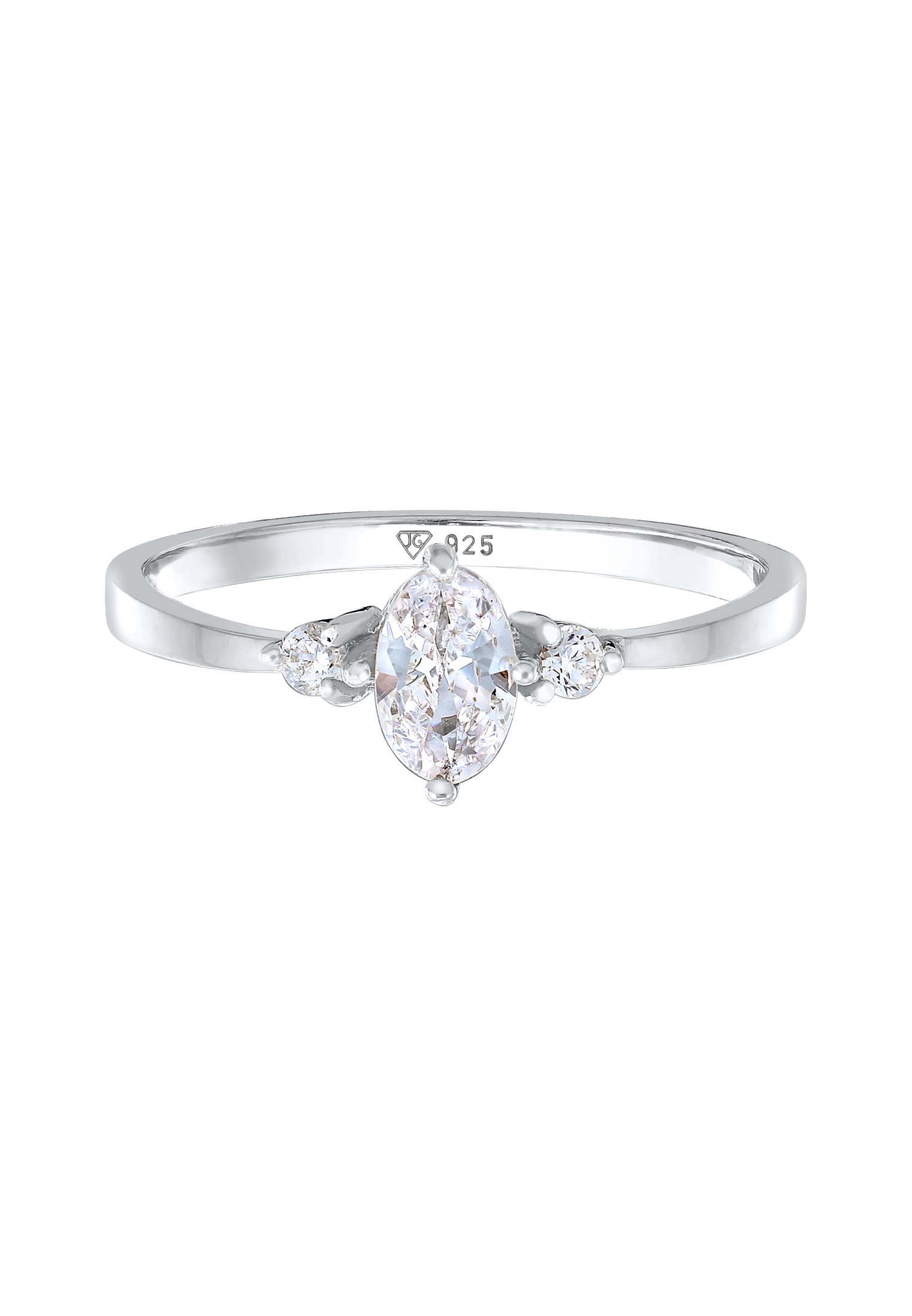 Elli Fingerring »Zirkonia Oval Verlobung 925 Silber«