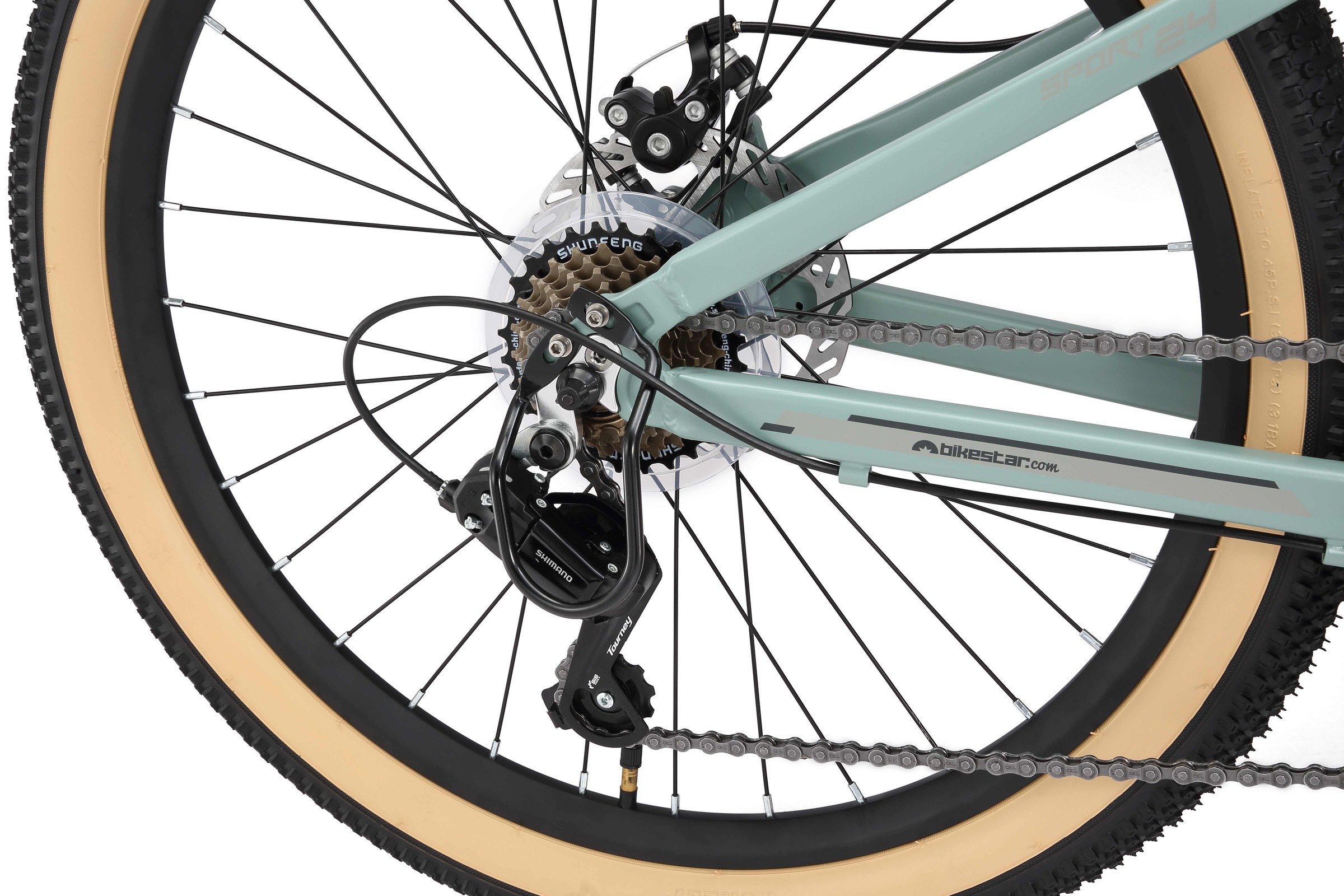 Bikestar Jugendfahrrad, 21 Gang, Shimano, RD-TY21 Schaltwerk, Kettenschaltung