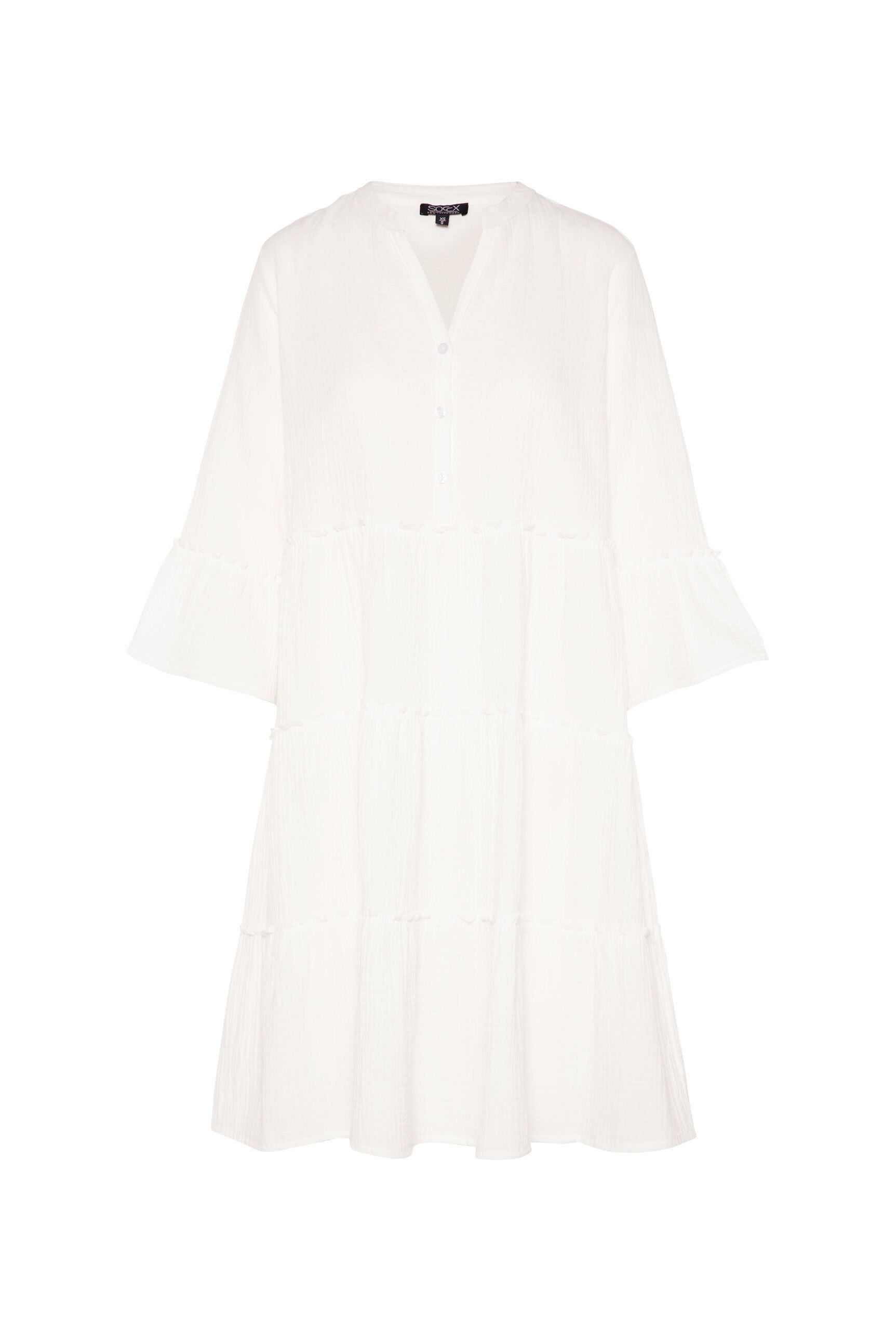 SOCCX Sommerkleid, mit Volant & Tunika-Ausschnitt