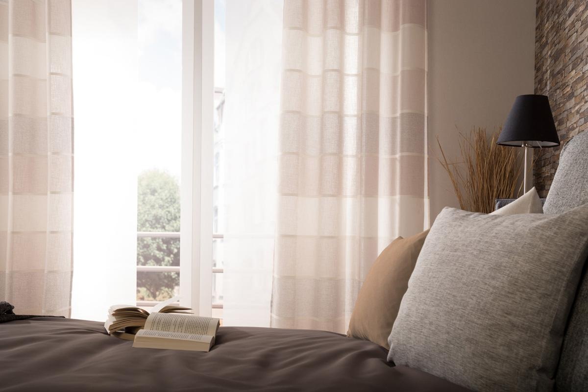 HOMING Gardine »Lennardt« Schlaufen 1 Stk. tlg. Streifen, Wohnzimmer, Schlafzimmer