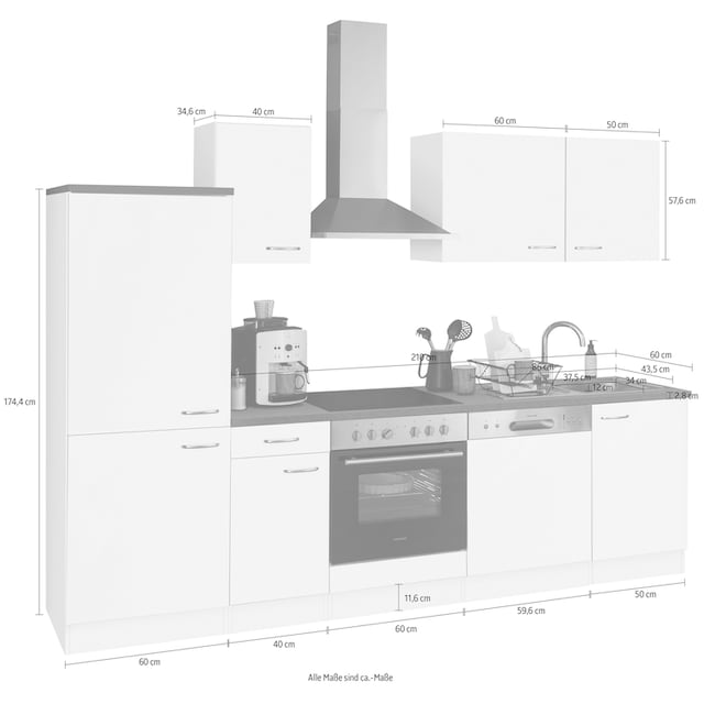 OPTIFIT Küchenzeile »Parare«, Breite 210 bzw. 270 cm, mit Hanseatic  E-Geräten bestellen | BAUR
