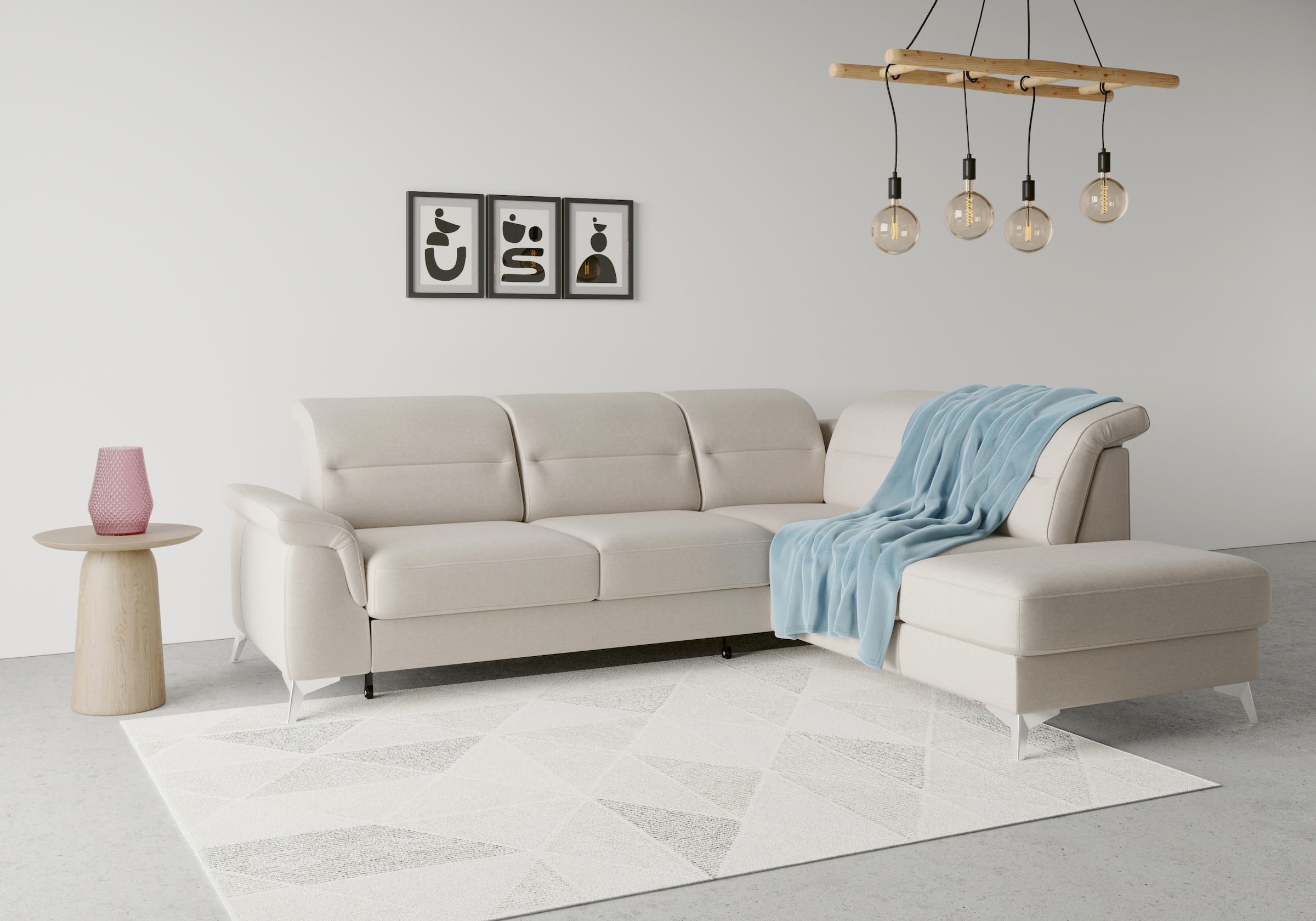 Ecksofa SIT & MORE "Sinatra L-Form", grau (elephant), B:251cm H:85cm T:220cm, 100% Polyester, Sofas, Ecksofa, mit Ottomane, optional mit Kopfteilverstellung und Armteilfunktion 10
