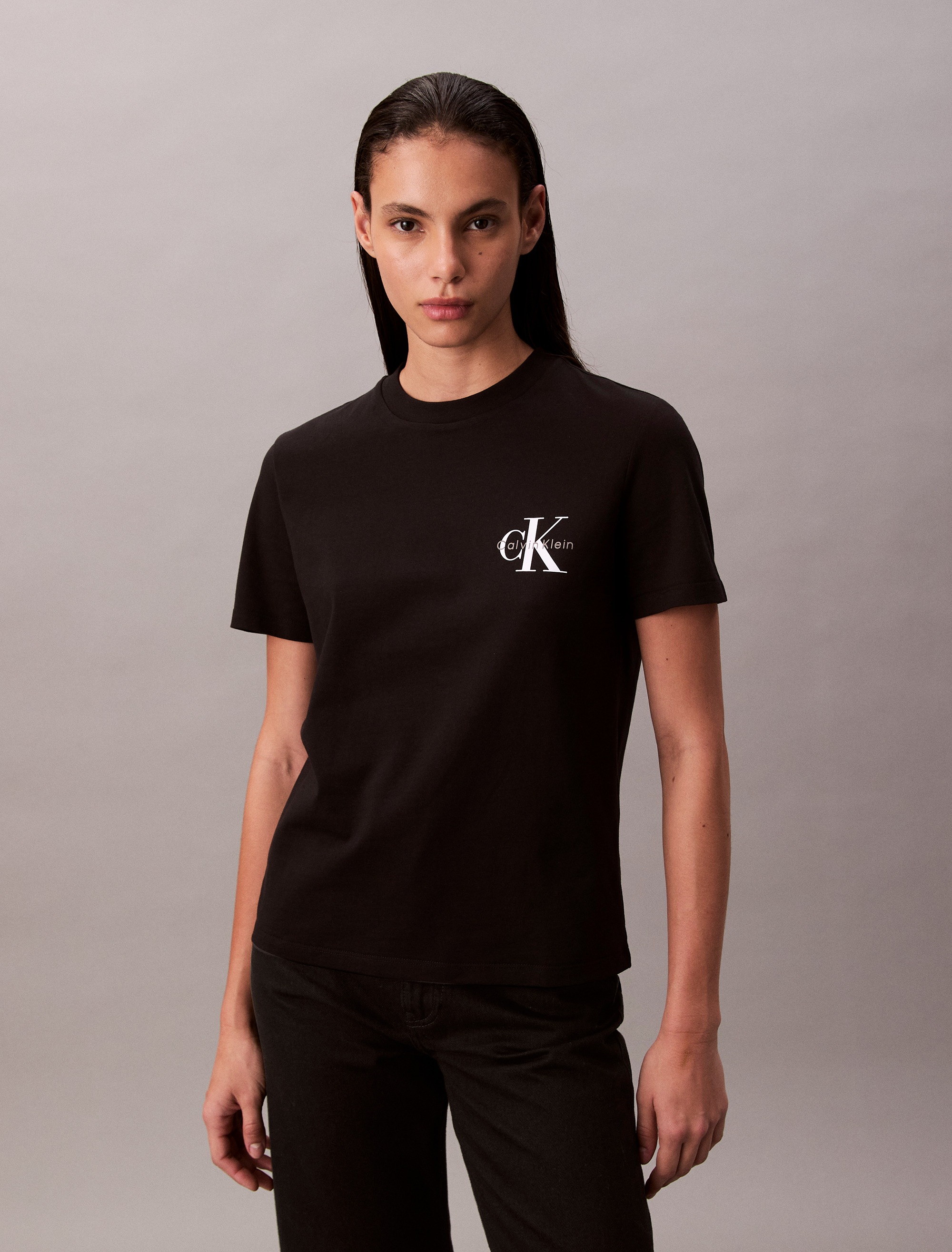 Calvin Klein Jeans T-Shirt »A- Logo CN 2 Pack Tee«, (Packung, 2er-Pack), Mit Rundhalsausschnitt