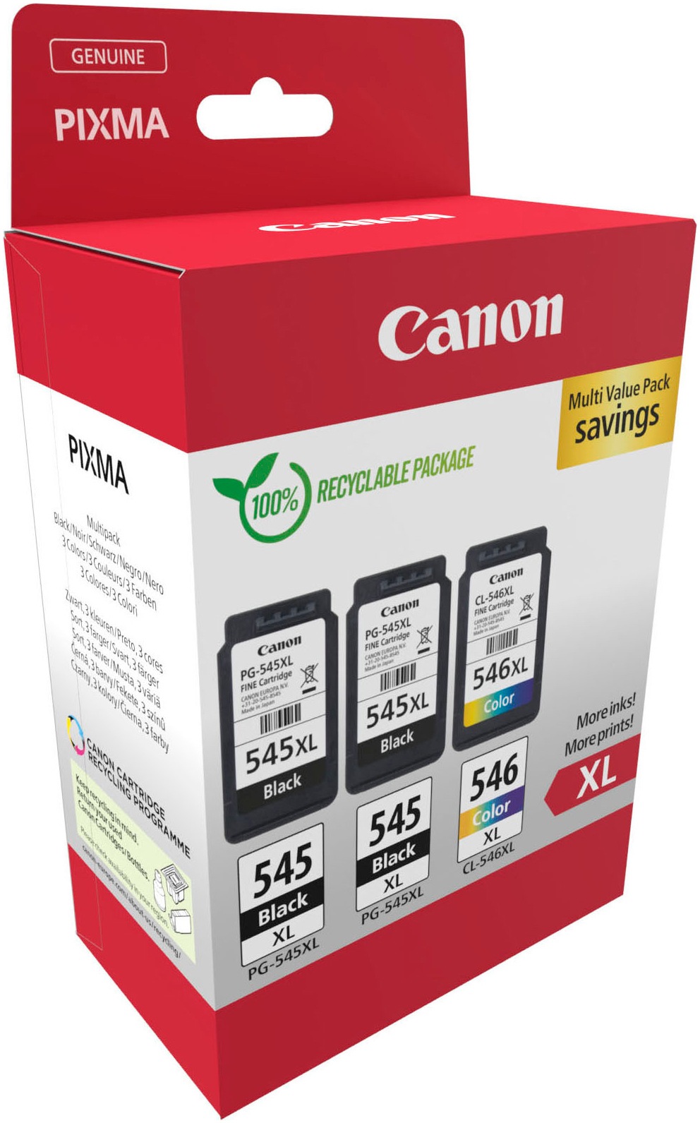 CANON Tintenpatrone "PG-545XL x2/CL-546XL Triple Pack", bunt, Tintenpatronen