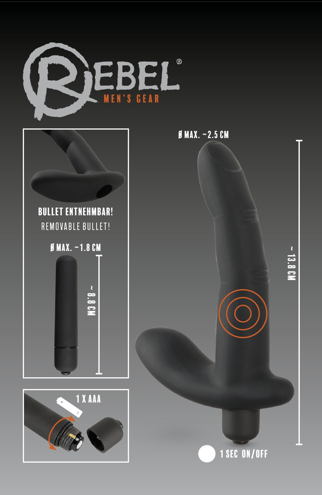 REBEL Vibrator »Prostata-Vibrator Naughty Finger Prostate Vibe«